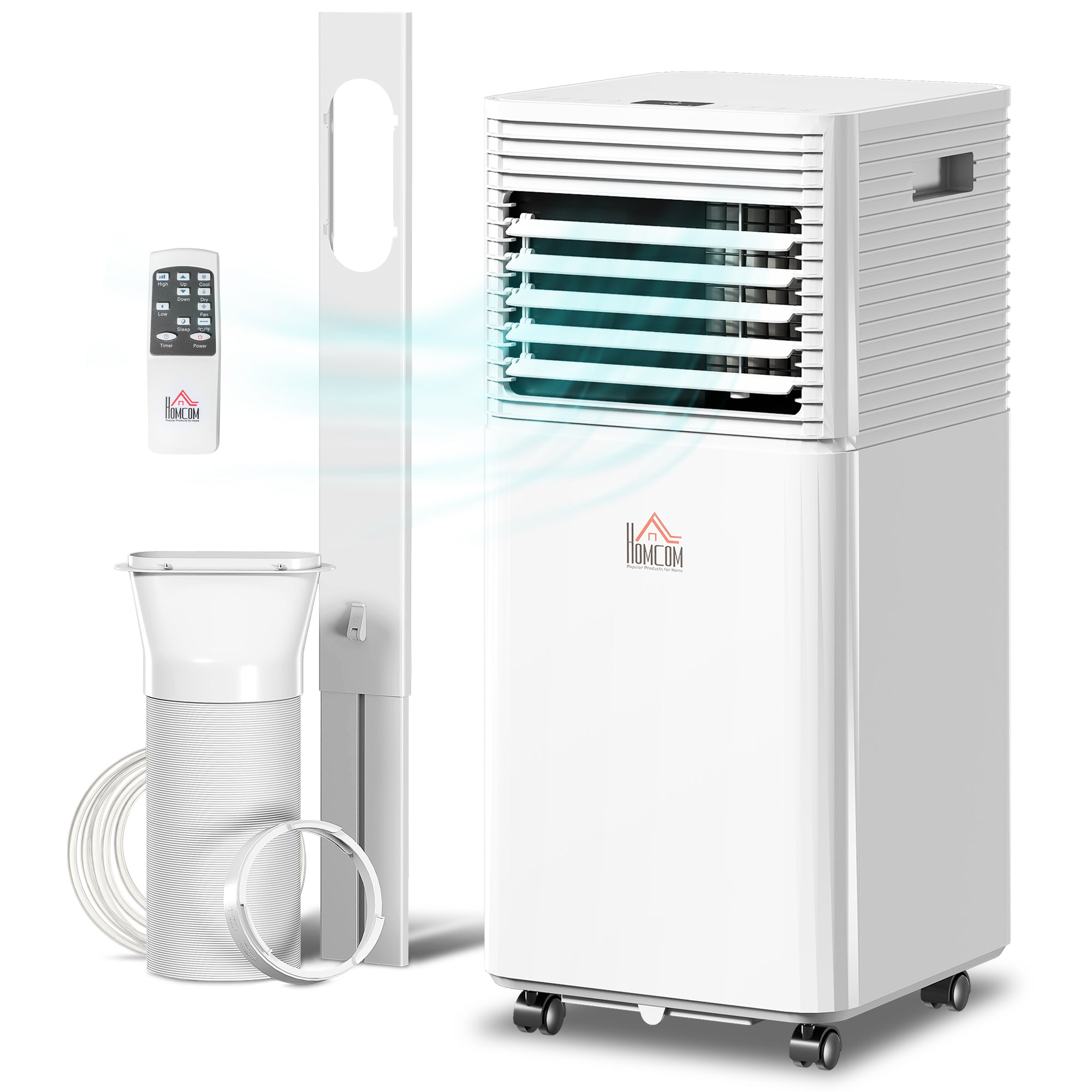 8000 BTU Portable Air Conditioner with Fan & Dehumidifier Mode, Quiet AC Unit with Remote Control, 24-Hour Timer, White