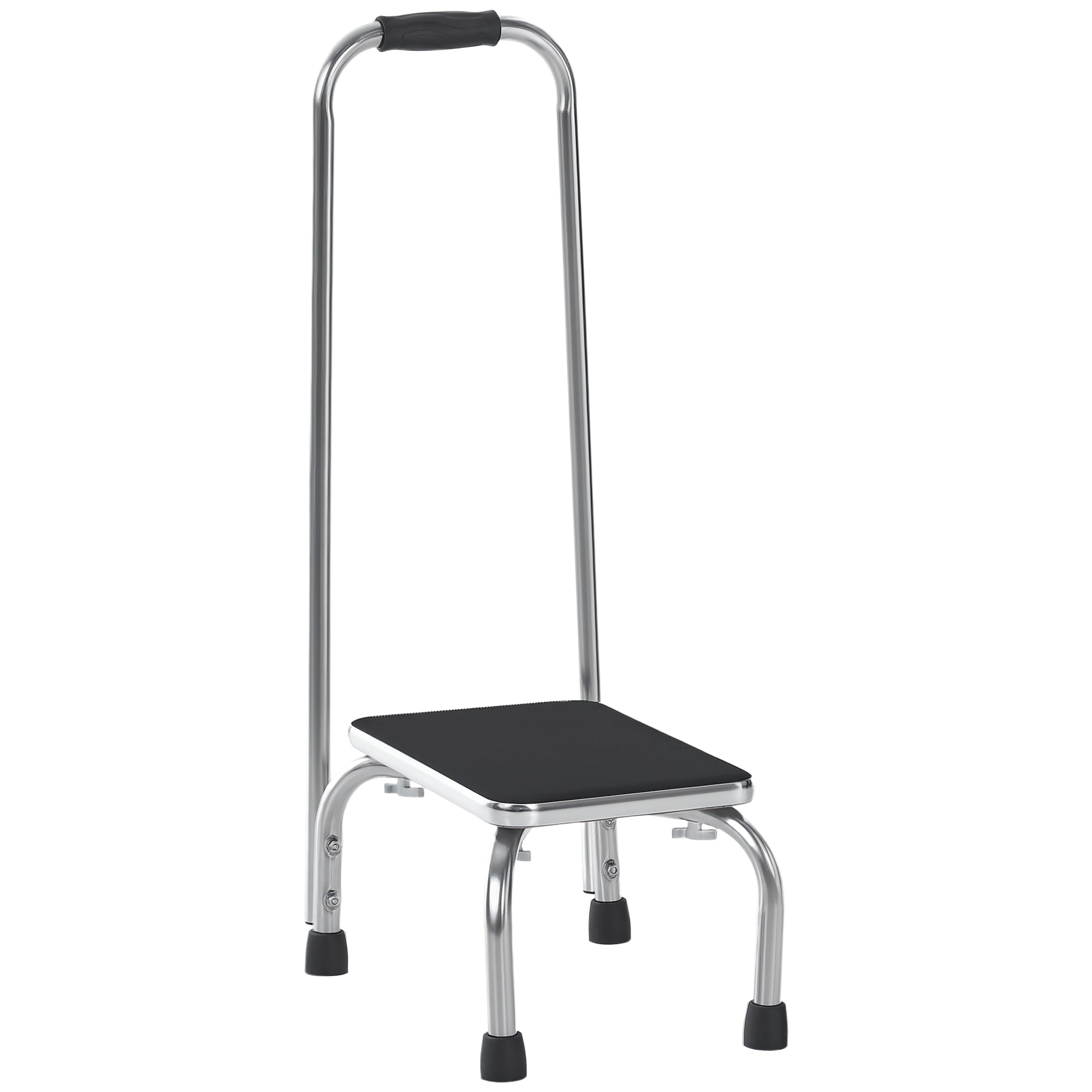 Step Stool with Handle for Adults and Seniors, Heavy Duty Metal Foot Step Stool for Elderly, Portable Stool with Anti-slip Design