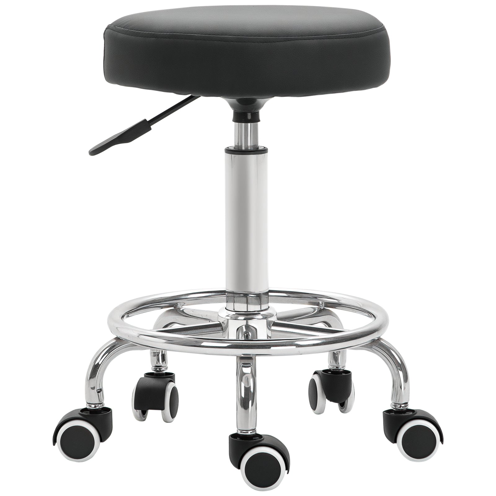 Adjustable Swivel Salon Stool Hydraulic PU Barber Rolling Massage Tattoo Chair Bar Beauty SPA Seat Black
