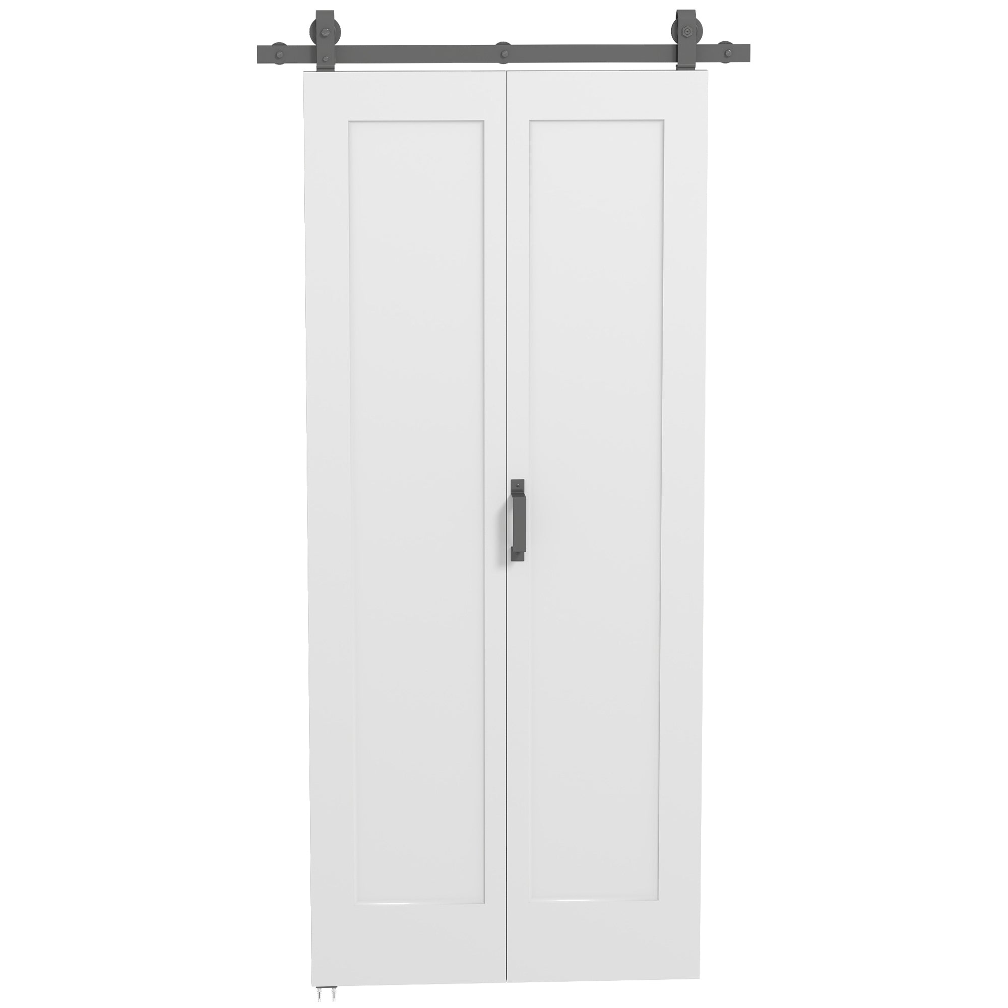 35" x 83" Sliding Door with 3.6FT Bi-Folding Door, Hardware Kit Included & Handle, DIY Paintable MDF Surface