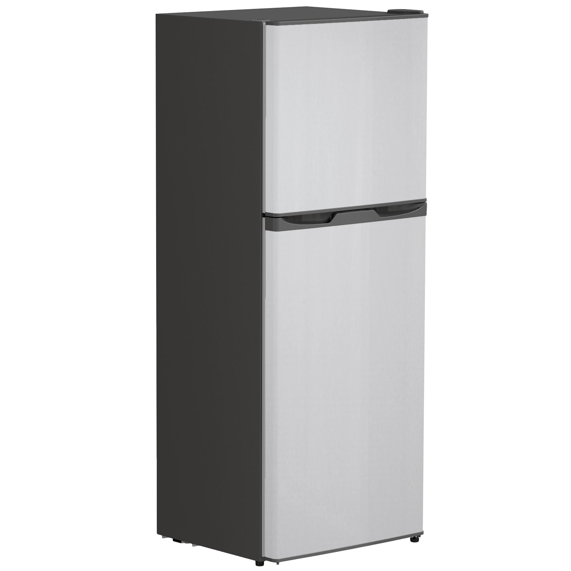 Double Door Mini Fridge with Freezer, 4.6 Cu.Ft Small Refrigerator with Thermostat, Shelves, Reversible Door, Silver