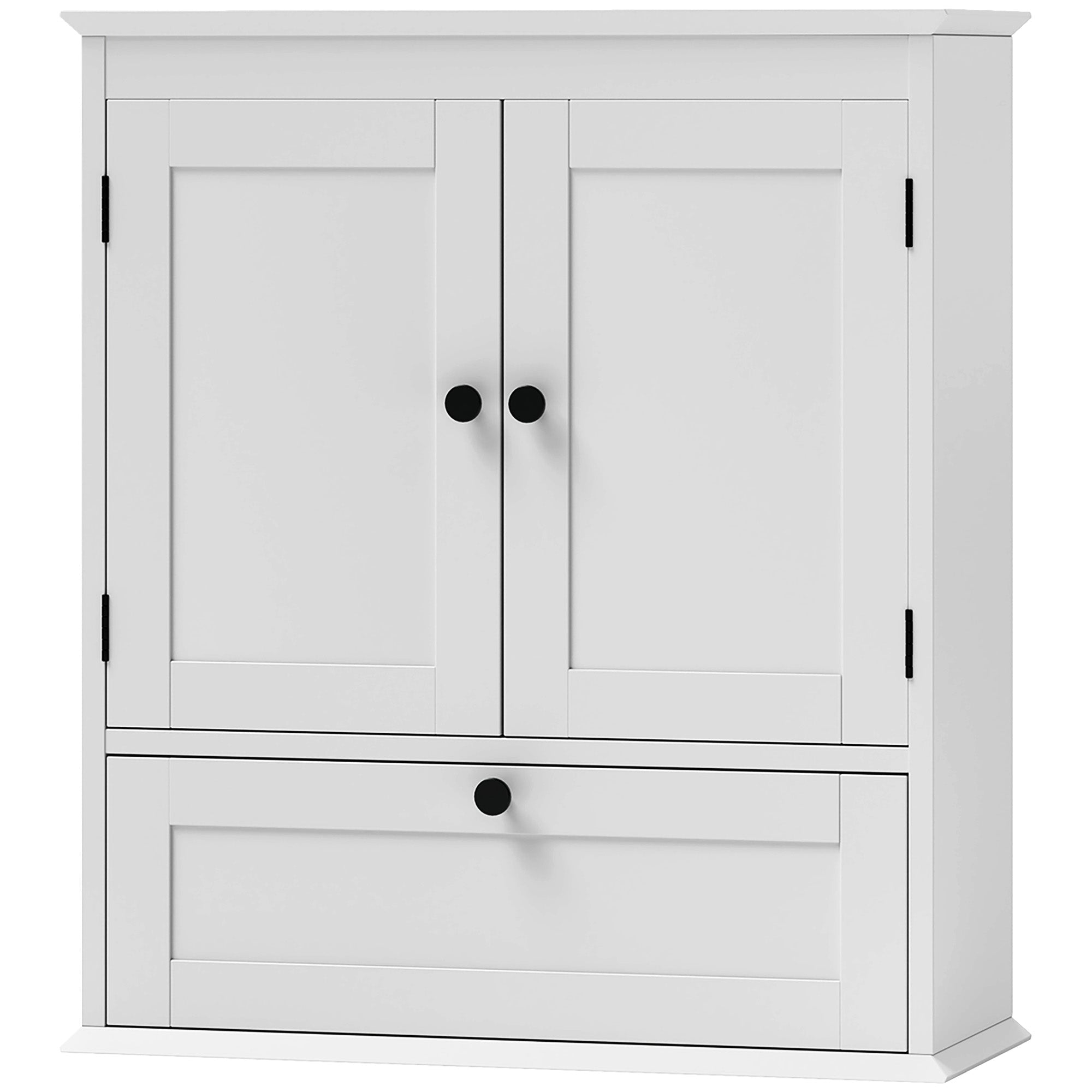 Medicine Cabinet with Adjustable Shelf, Bathroom Wall Cabinet Bathroom Cabinet with Recessed Panels, White