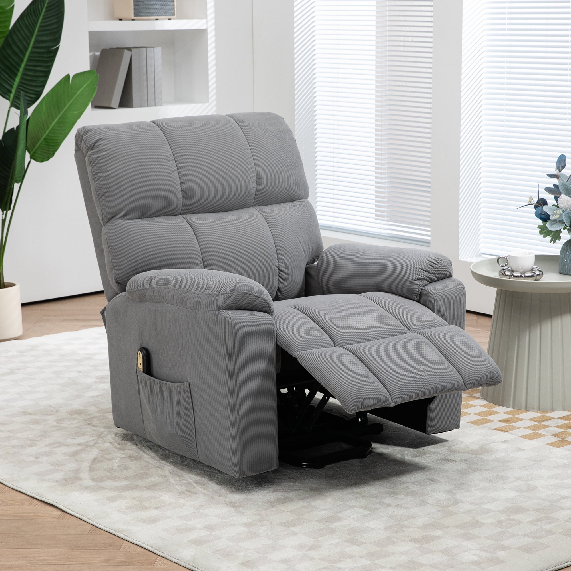 Lift Chair for Seniors, Microfibre Upholstered Electric Recliner Chair with Remote, Quick Assembly, Grey