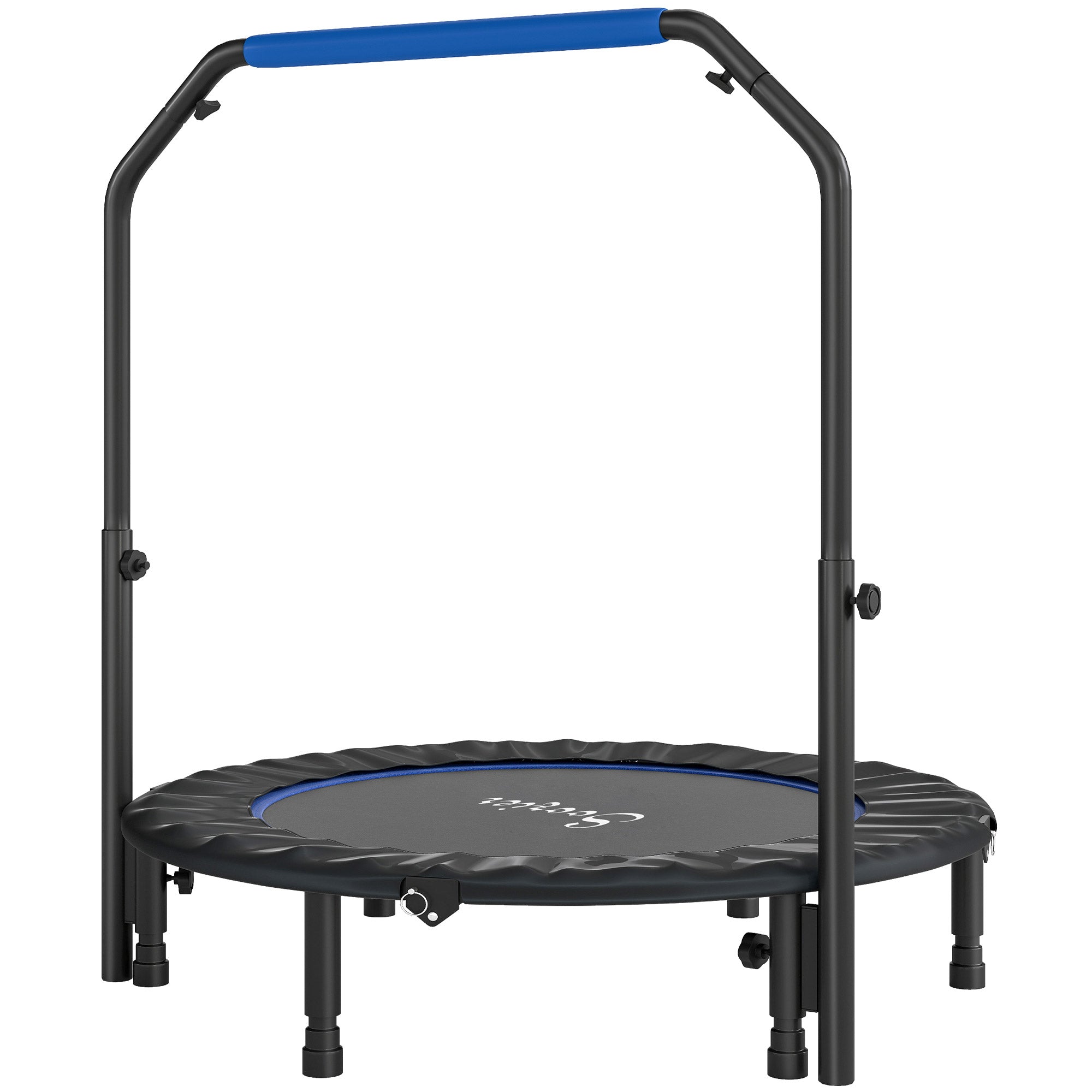 Soozier 45" Foldable Mini Fitness Trampoline, with Adjustable Foam Handle, Blue