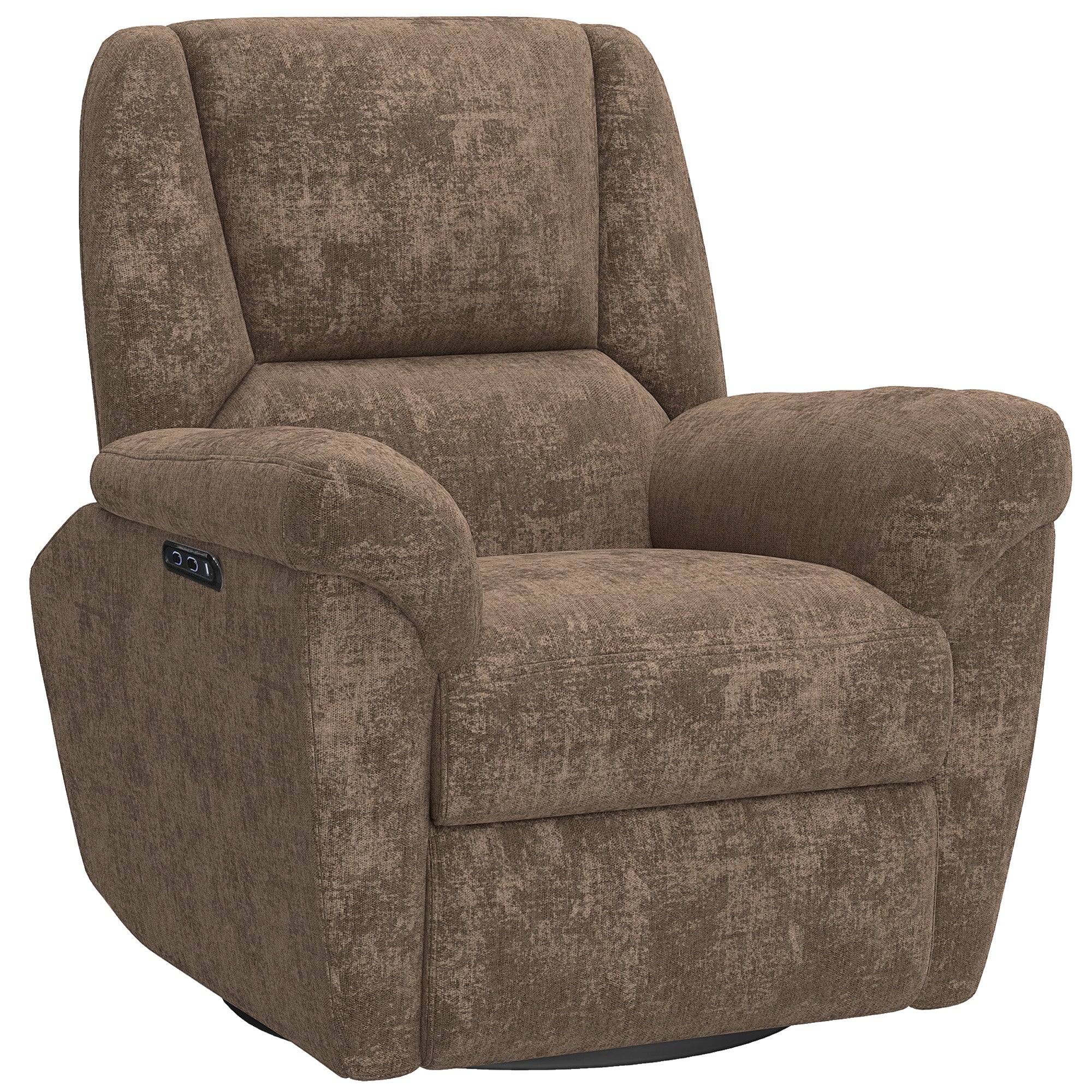 Power Recliner Chair, Fabric Upholstered Recliner Chair with USB Ports, Swivel and Rocking Function, Footrest