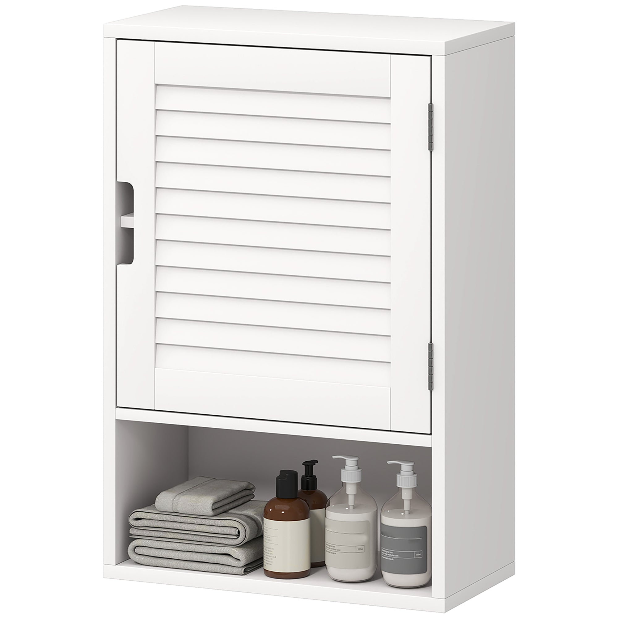 Bathroom Cabinet, Wall Mounted Storage Cabinet with Adjustable Shelves, 40 x 20 x 60 cm, White