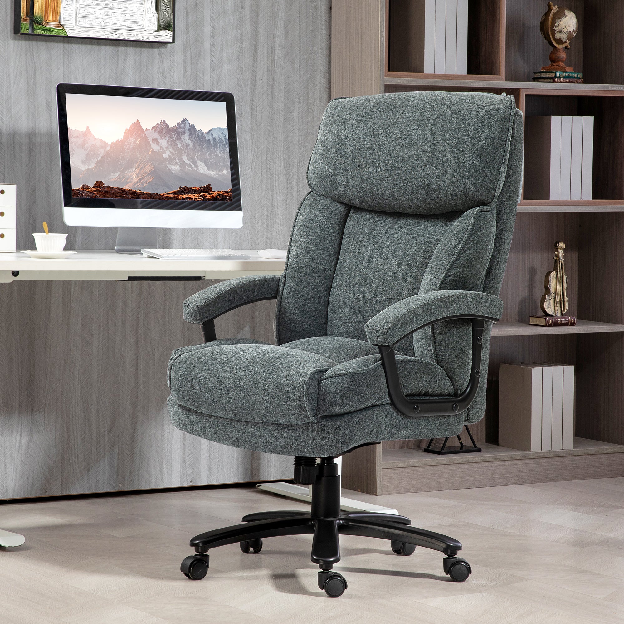 Big and Tall Executive Office Chair, Up to 450 lbs. Heavy Duty Desk Chair, Computer Chair for Heavy People, Grey