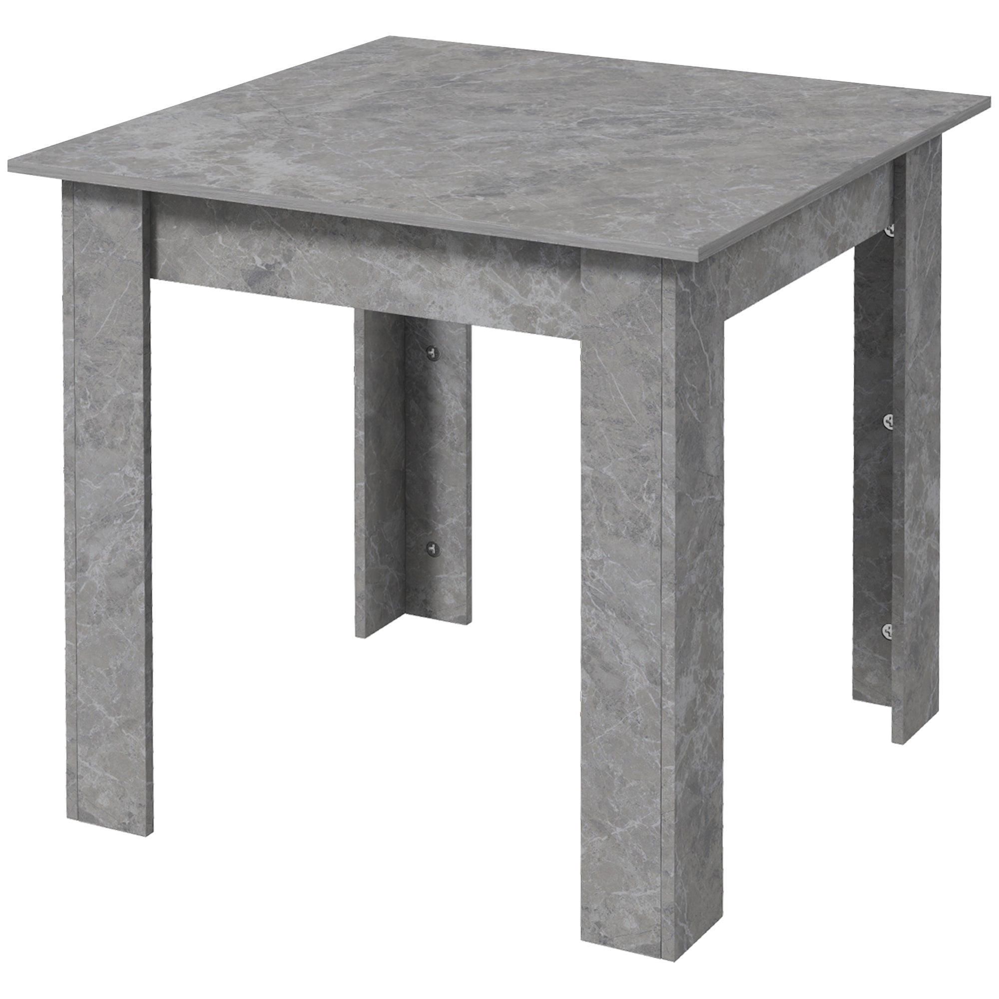 Square Dining Table, Modern Dining Room Table with Faux Cement Effect, Space Saving Small Kitchen Table, Cement Grey