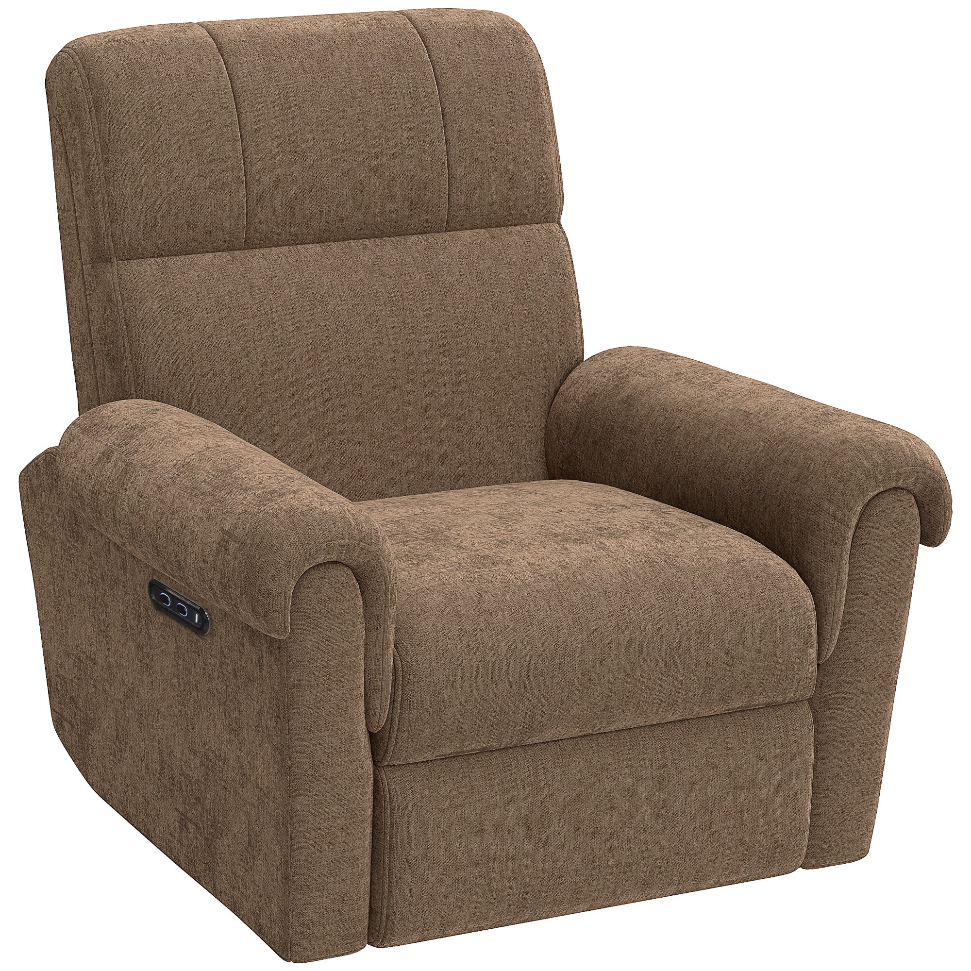 Power Recliner Chair, Fabric Upholstered Recliner Chair with USB Ports, Swivel and Rocking Function, Footrest