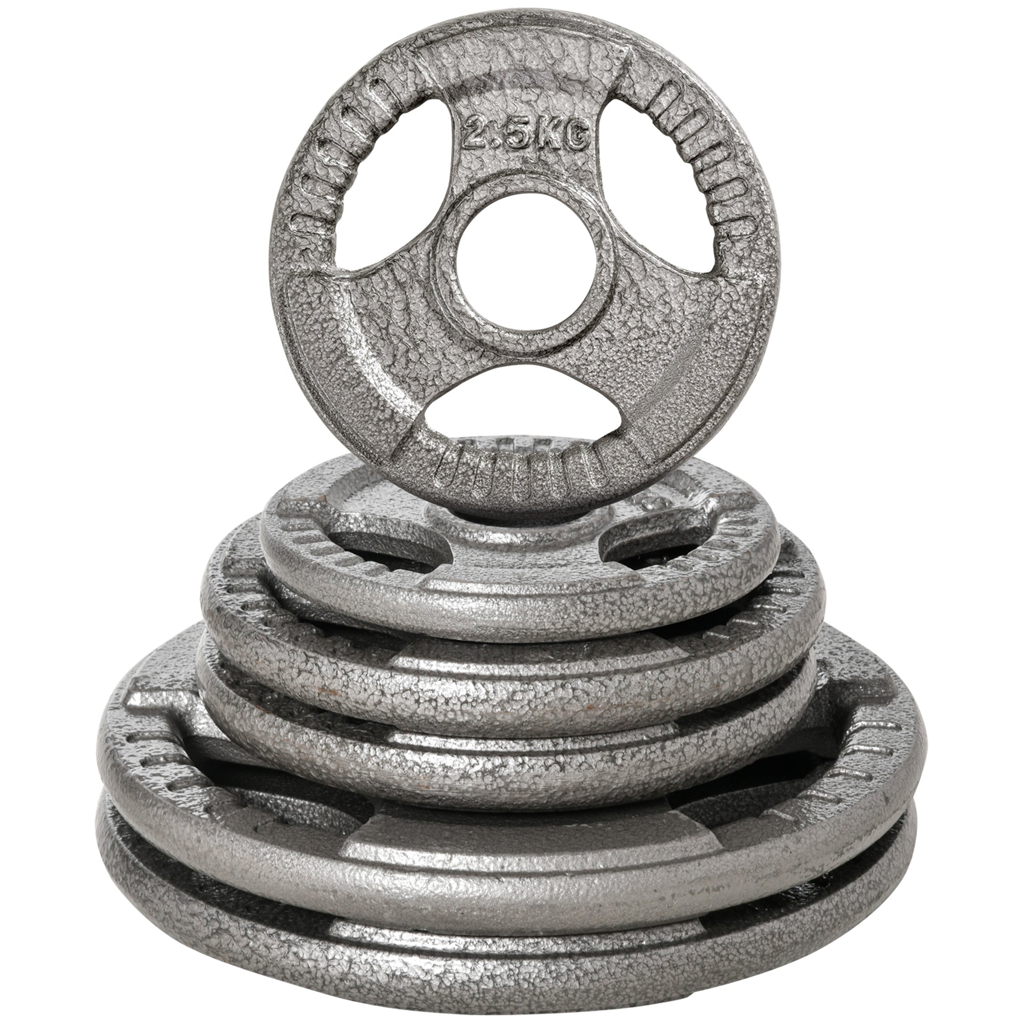 Soozier 6 PCS Weight Plates Grip Plate Sets for Strength and Weightlifting Training, Barbell Weight Set for Home, 77 Lbs Total