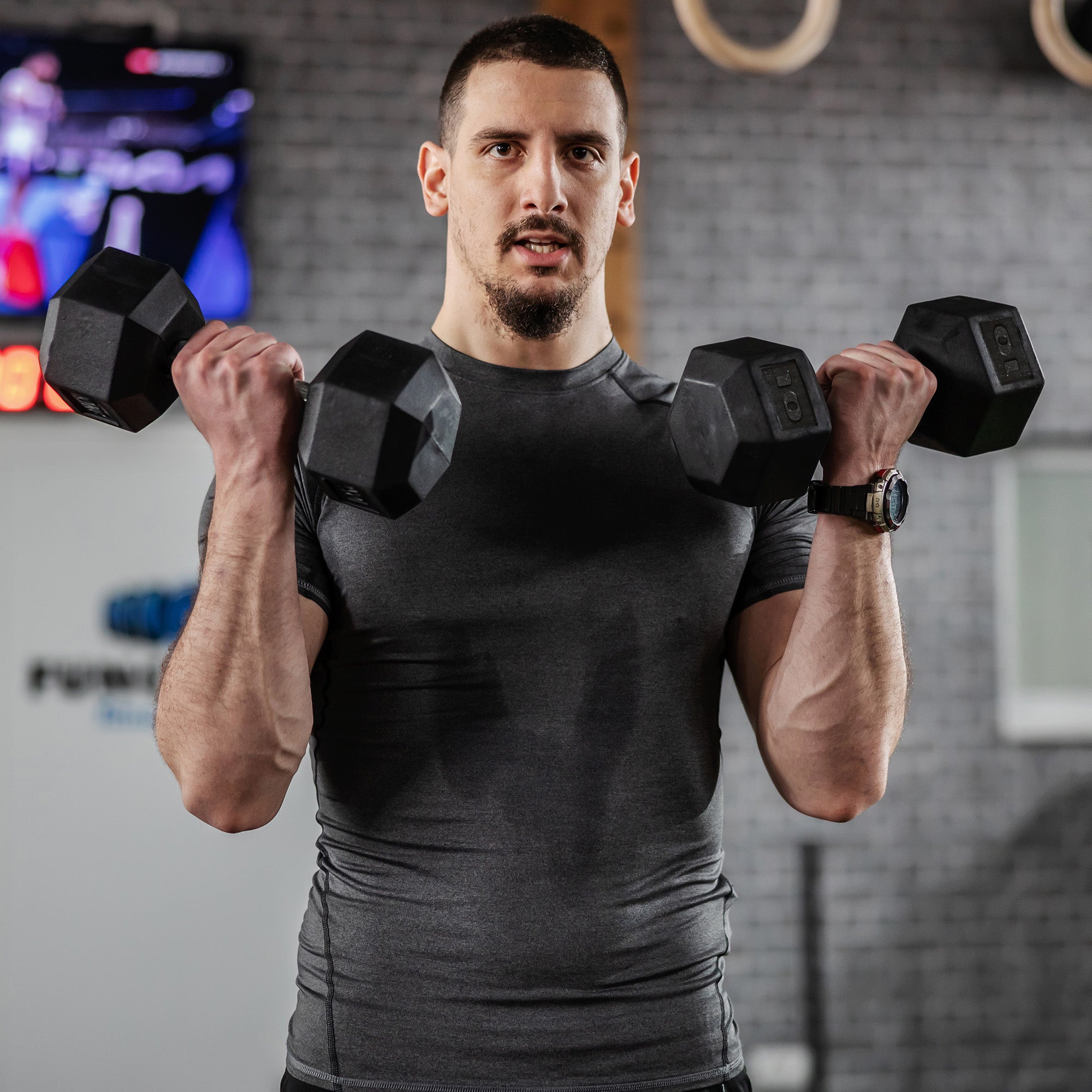 Soozier Rubber Dumbbells Weight Set, Total 20lbs, 10lbs Each, Dumbbell Hand Weight for Body Fitness Training for Home Office Gym, Black