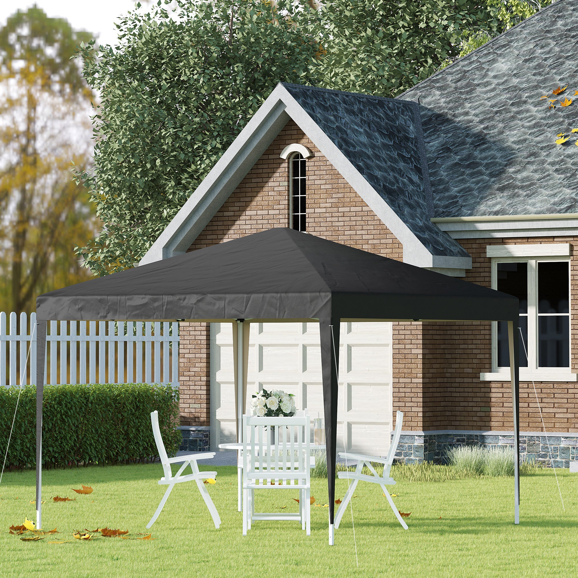 10 x 10ft Folding Pop Up Tent Outdoor Gazebo Canopy with Carrying Bag, Black