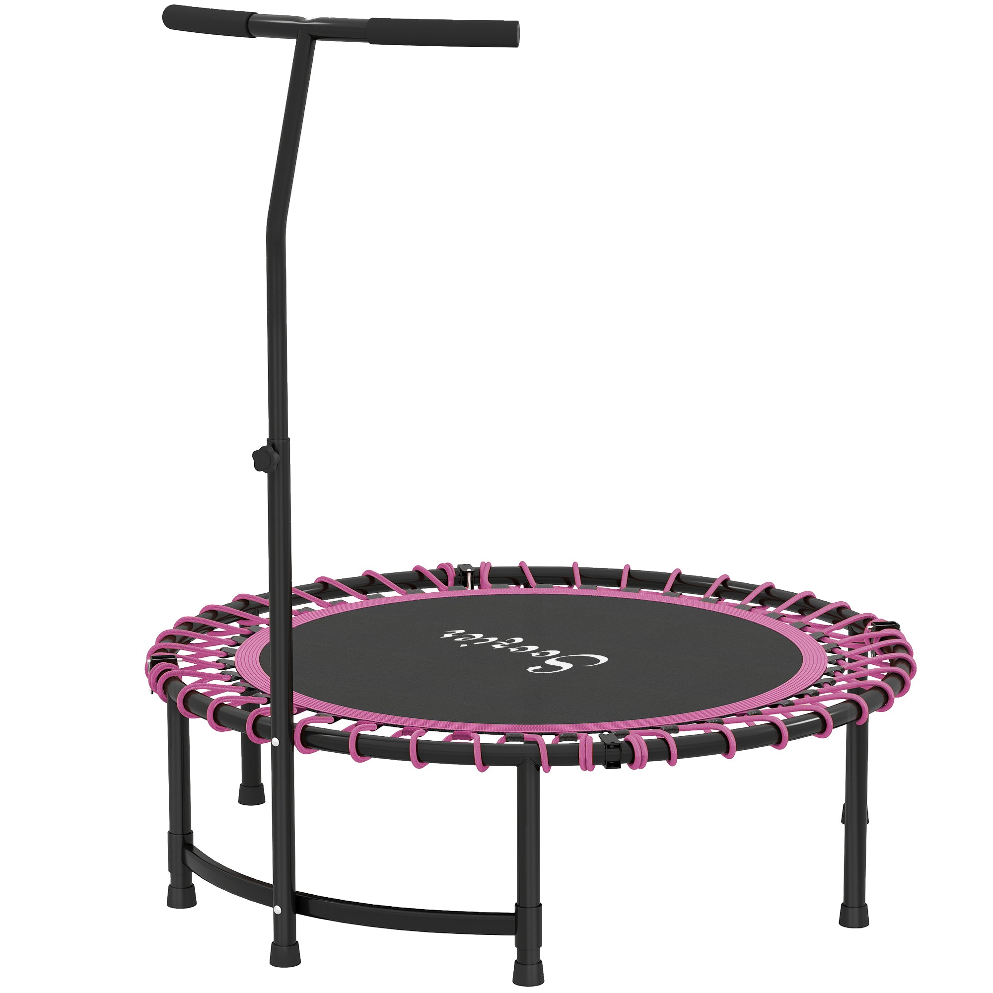Soozier 45" Mini Trampoline for Adults, Foldable Fitness Exercise Rebounder with Adjustable Handle