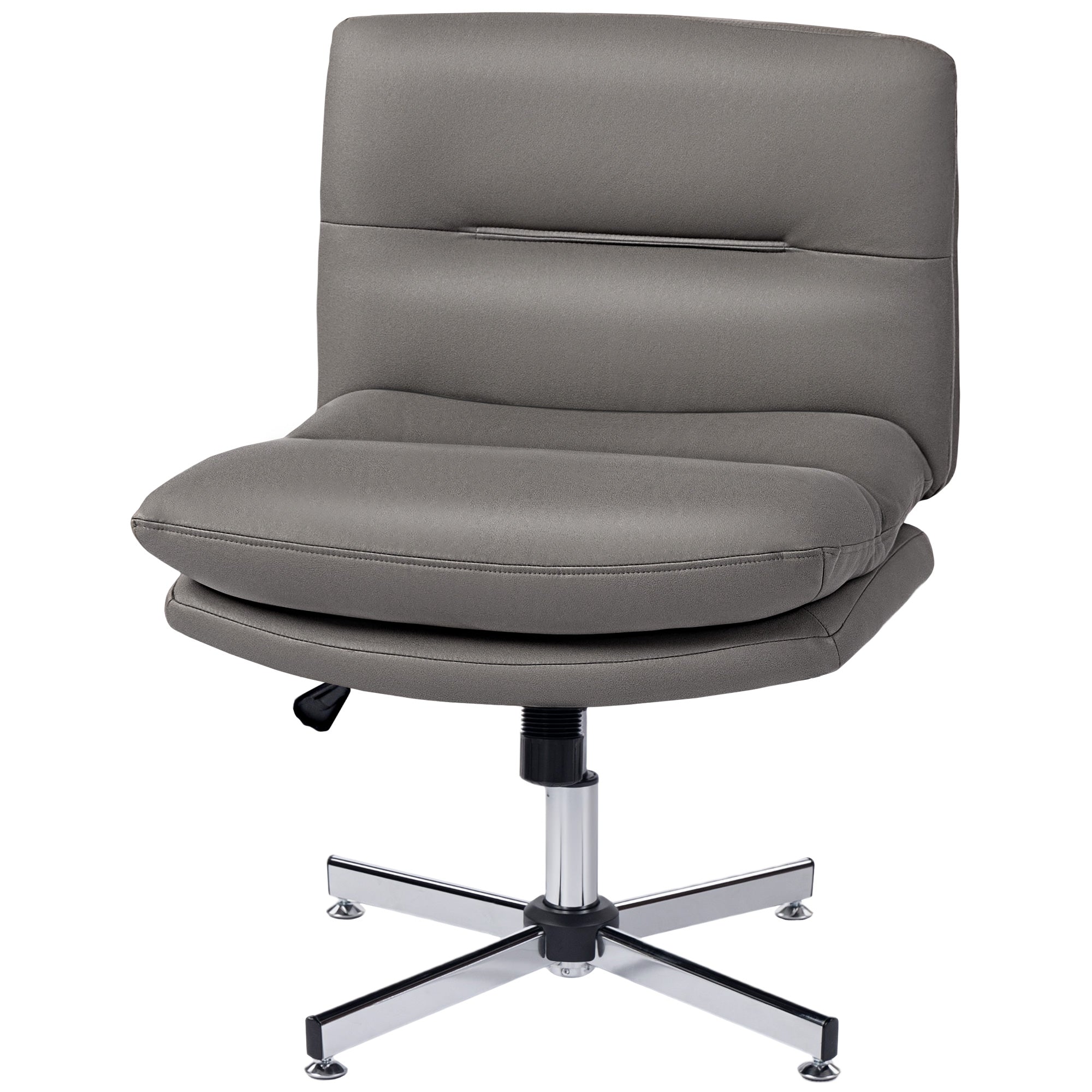 Armless Office Chair, Criss Cross Chair with Adjustable Height & Tilt Function for Home Office, Study, Grey