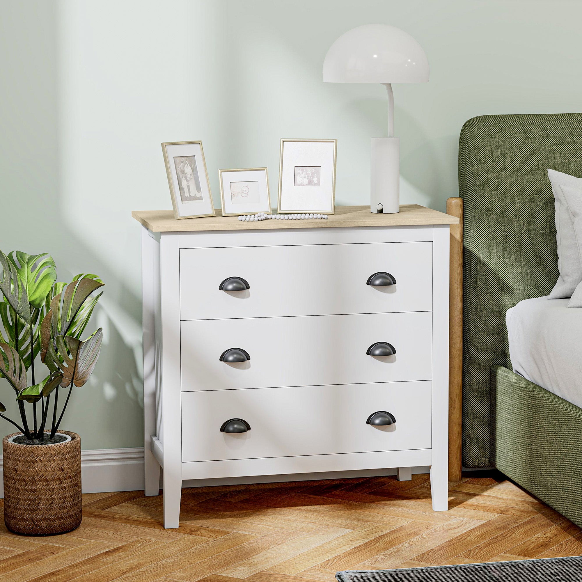 Chest of Drawers with Quiet Slides, Modern 3 Drawer Dresser for Bedroom, Closet, Living Room, Entryway, White