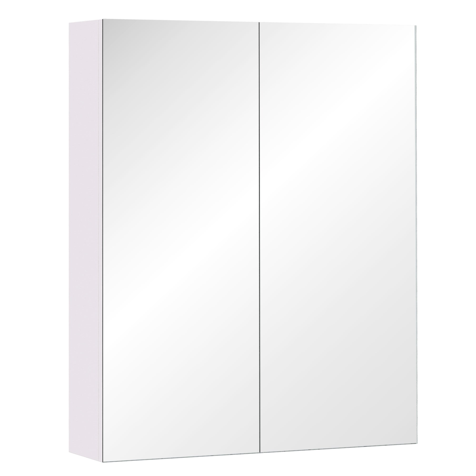 Wall Mount Medicine Cabinet with Mirror, Bathroom Mirror Cabinet Storage Organizer with Adjustable Shelf, Double Door Cupboard, Soft Closing, 23.5" x 29.5", Light Lilac