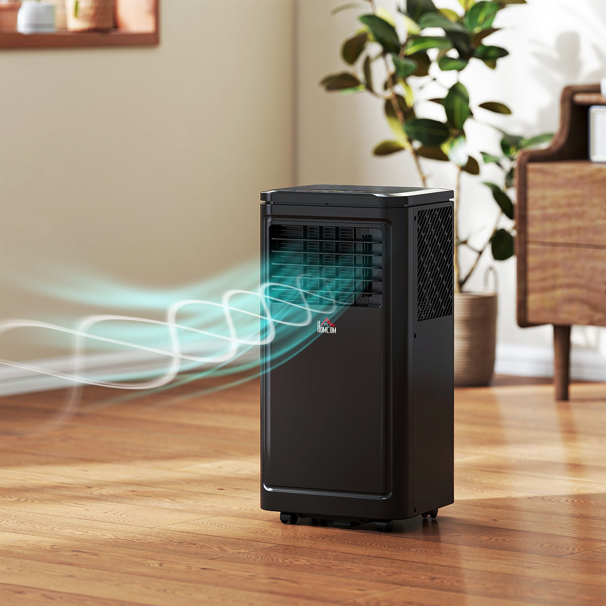 8000 BTU Portable Air Conditioner with Cooling, Dehumidifier, Remote Control, 24-Hour Timer, Window Mount Kit, Black