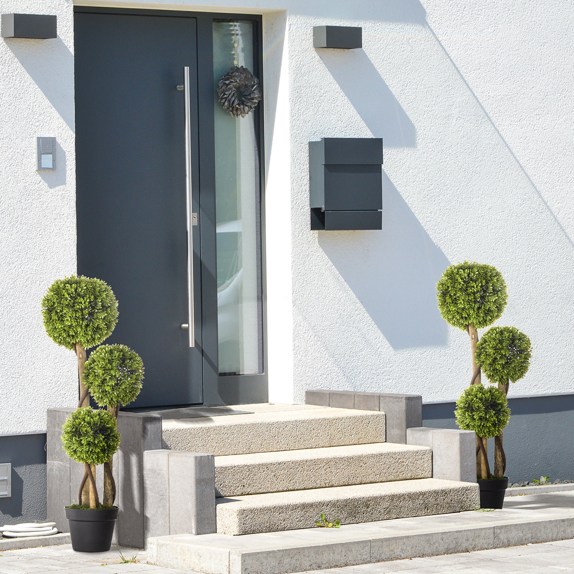 Set of 2 3FT Artificial Tree Bamboo Tree Fake Plants in Pot for Home Office Living Room Decor, Green