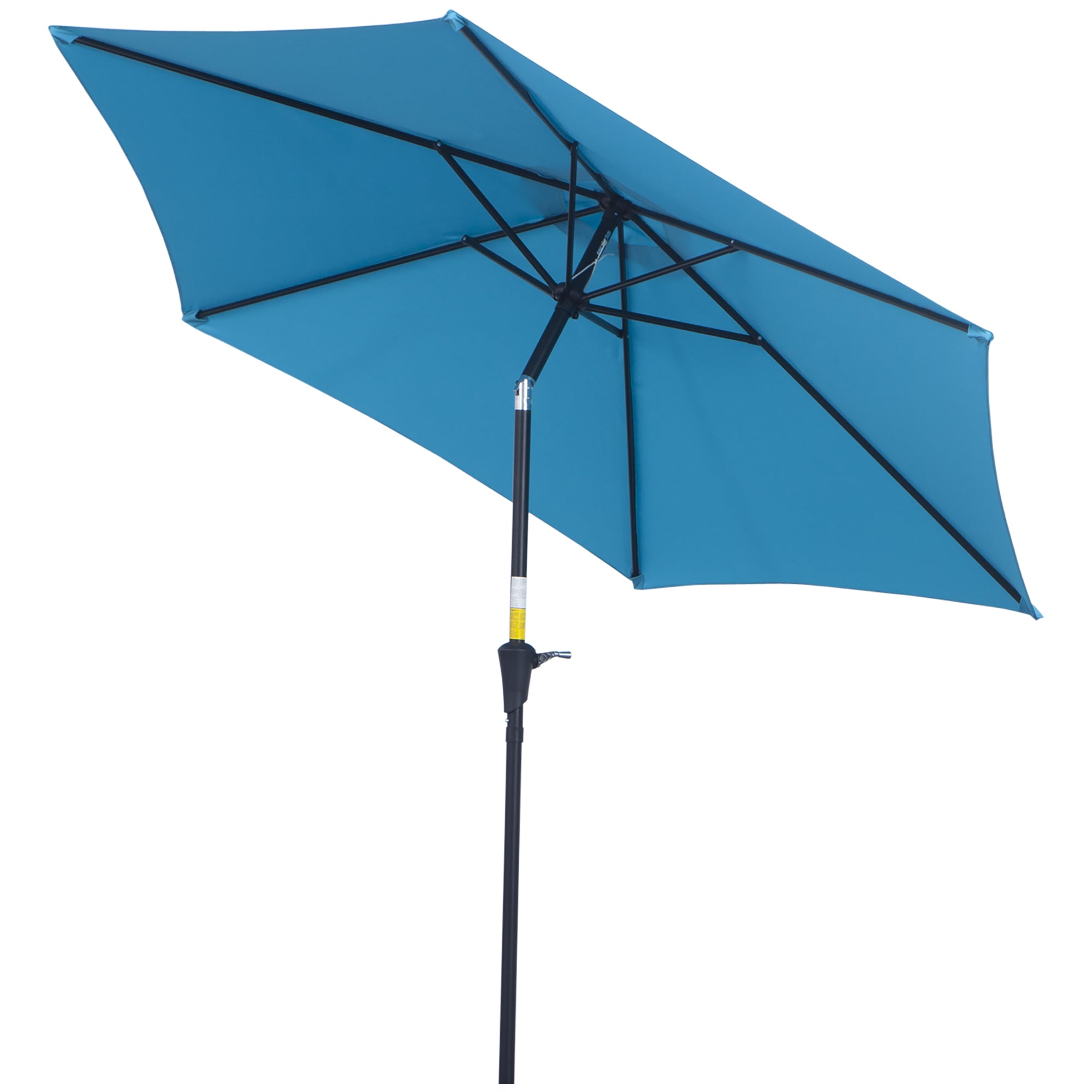 8.5' Round Aluminum Patio Umbrella Garden Parasol Market Sunshade Tilt Canopy w/ 6 Ribs, Crank Handle, Blue