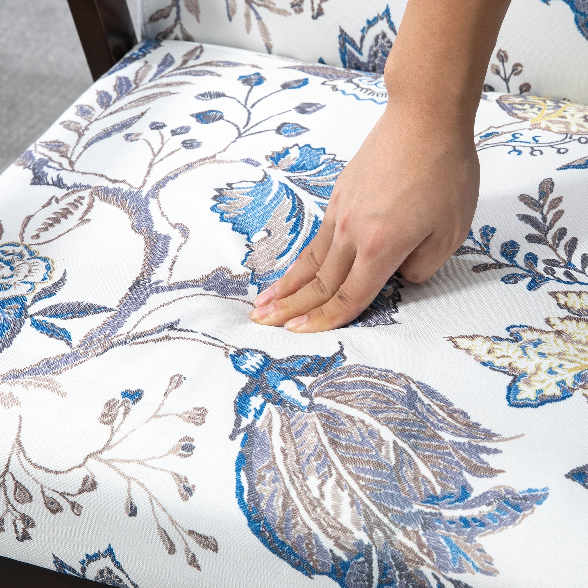 Modern Accent Chairs with Cushioned Seat, Upholstered Linen-Feel Armchair for Bedroom, Living Room, Multicolored