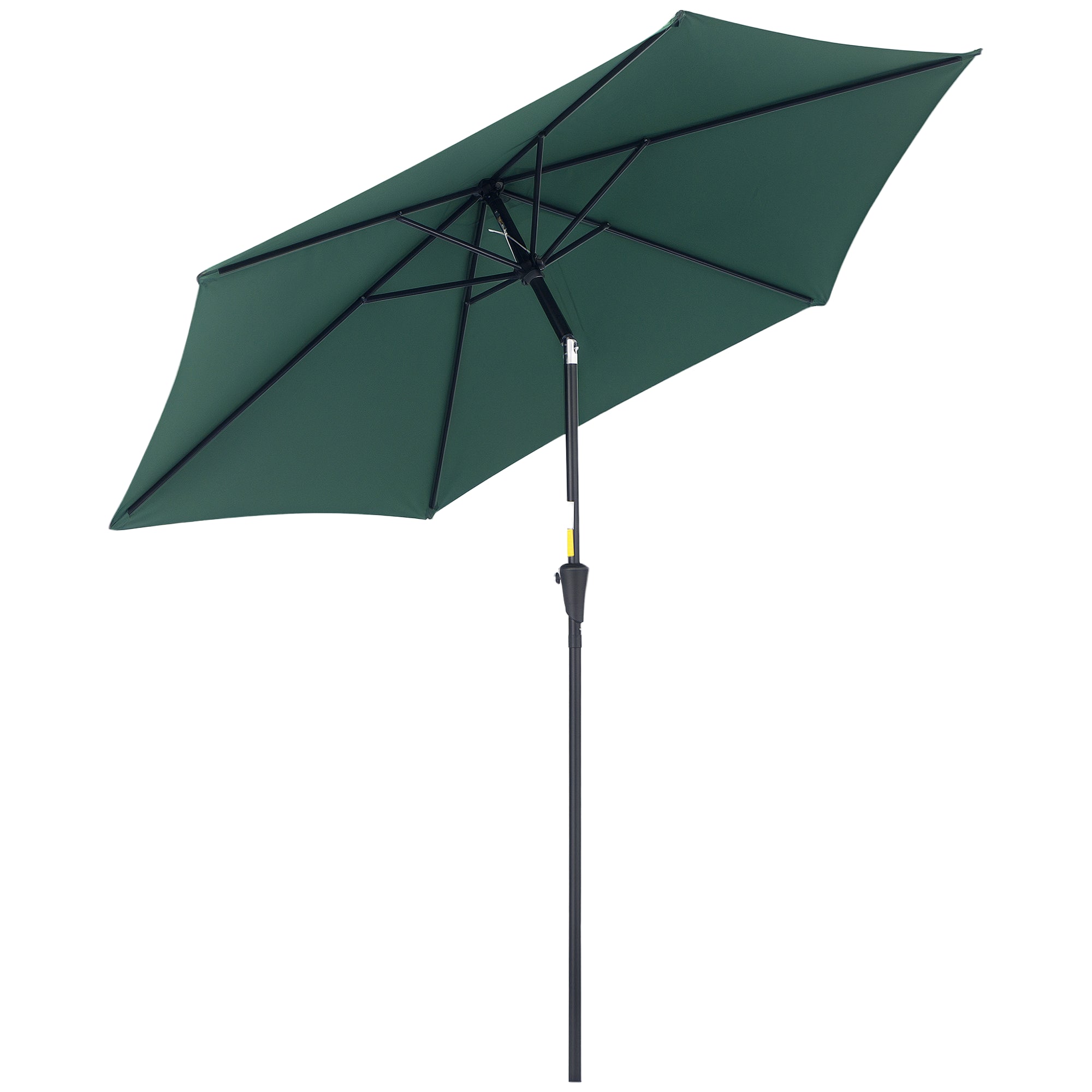 8.5FT Patio Umbrella, Round Garden Parasol with 6 Ribs, Market Sunshade Tilt Canopy w/ Crank Handle for Outdoor, Green