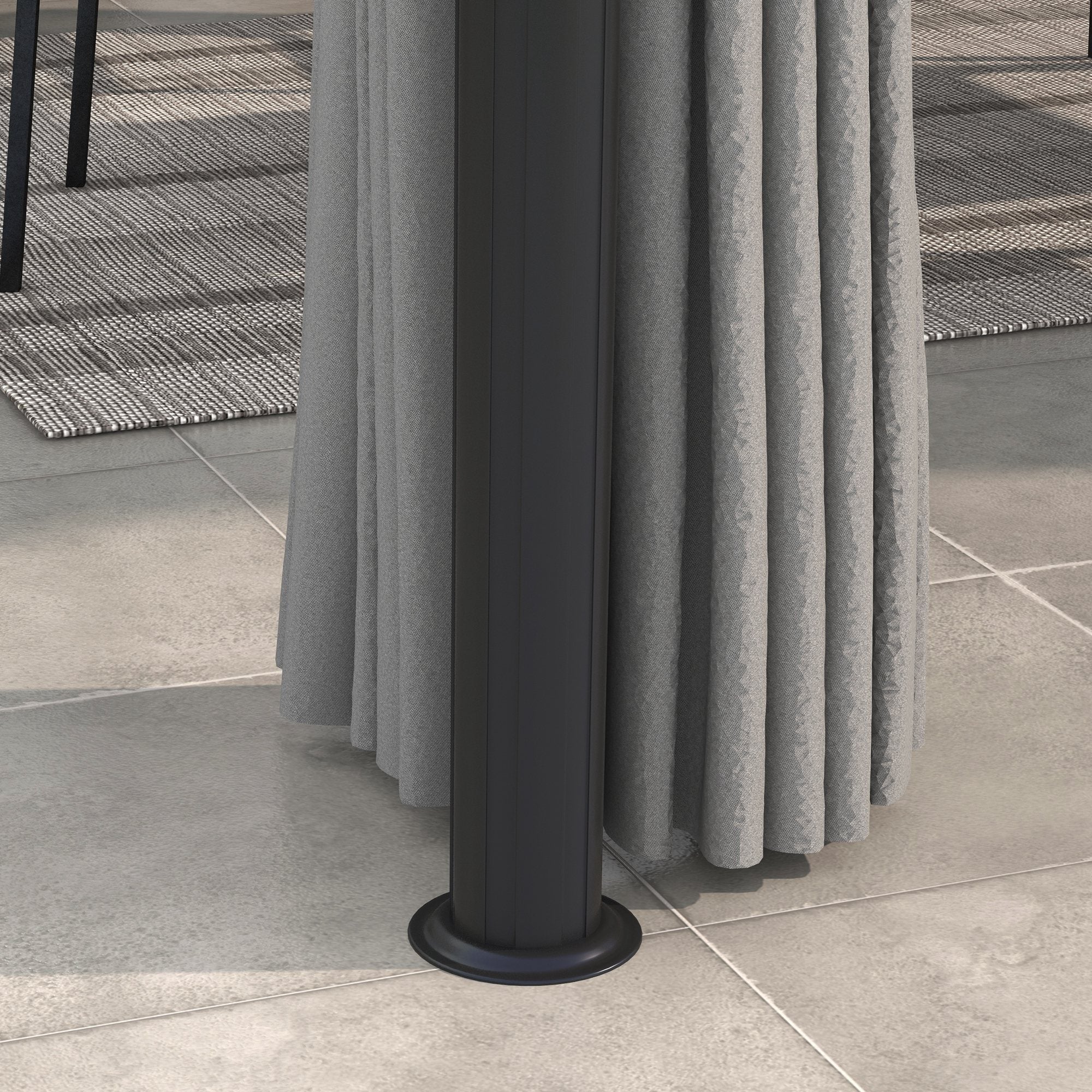 10' x 10' 2-Tier Outdoor Gazebo Canopy Tent with Zippered Mesh Sidewalls, Aluminum Frame for Patio, Backyard Light Grey