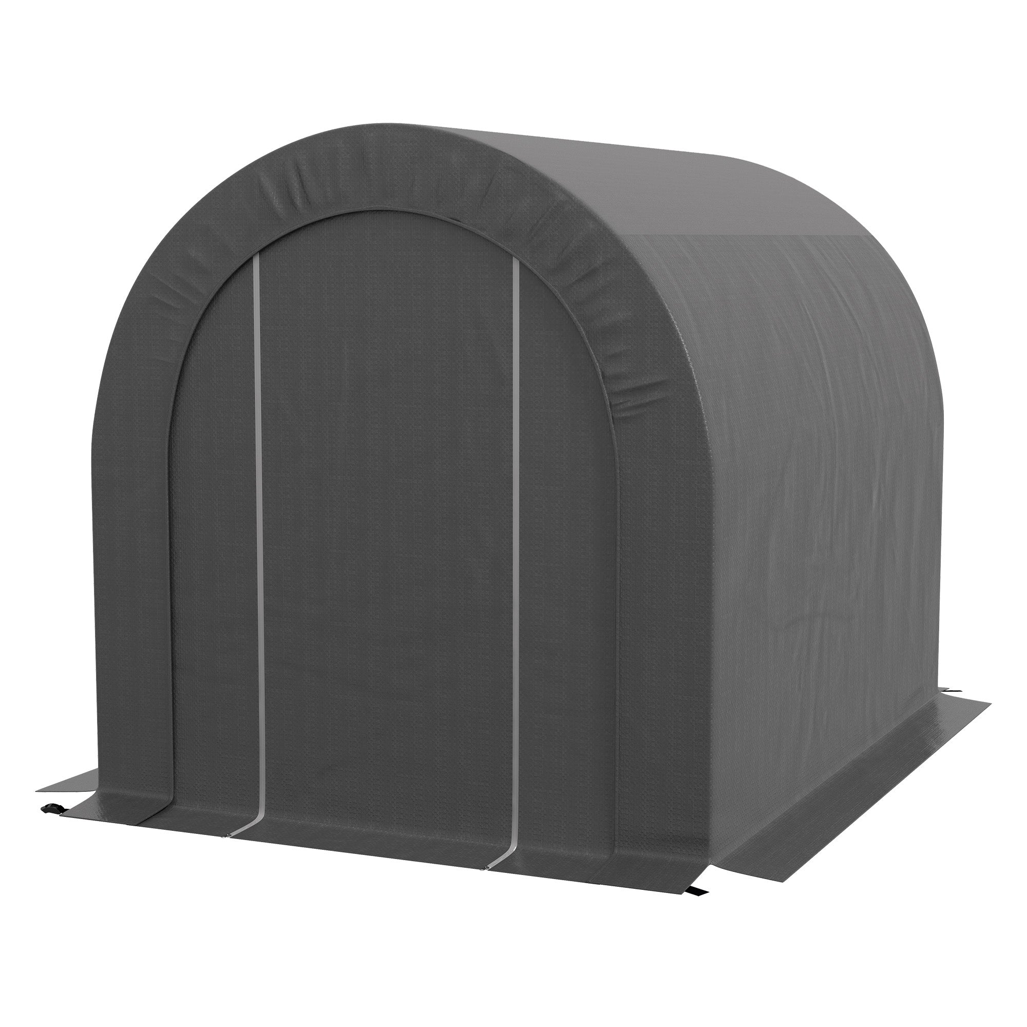 6' x 8' Outdoor Storage Shed, Heavy Duty Galvanized Steel Portable Shed for Bike, Motorcycle, Garden Tools, Dark Grey