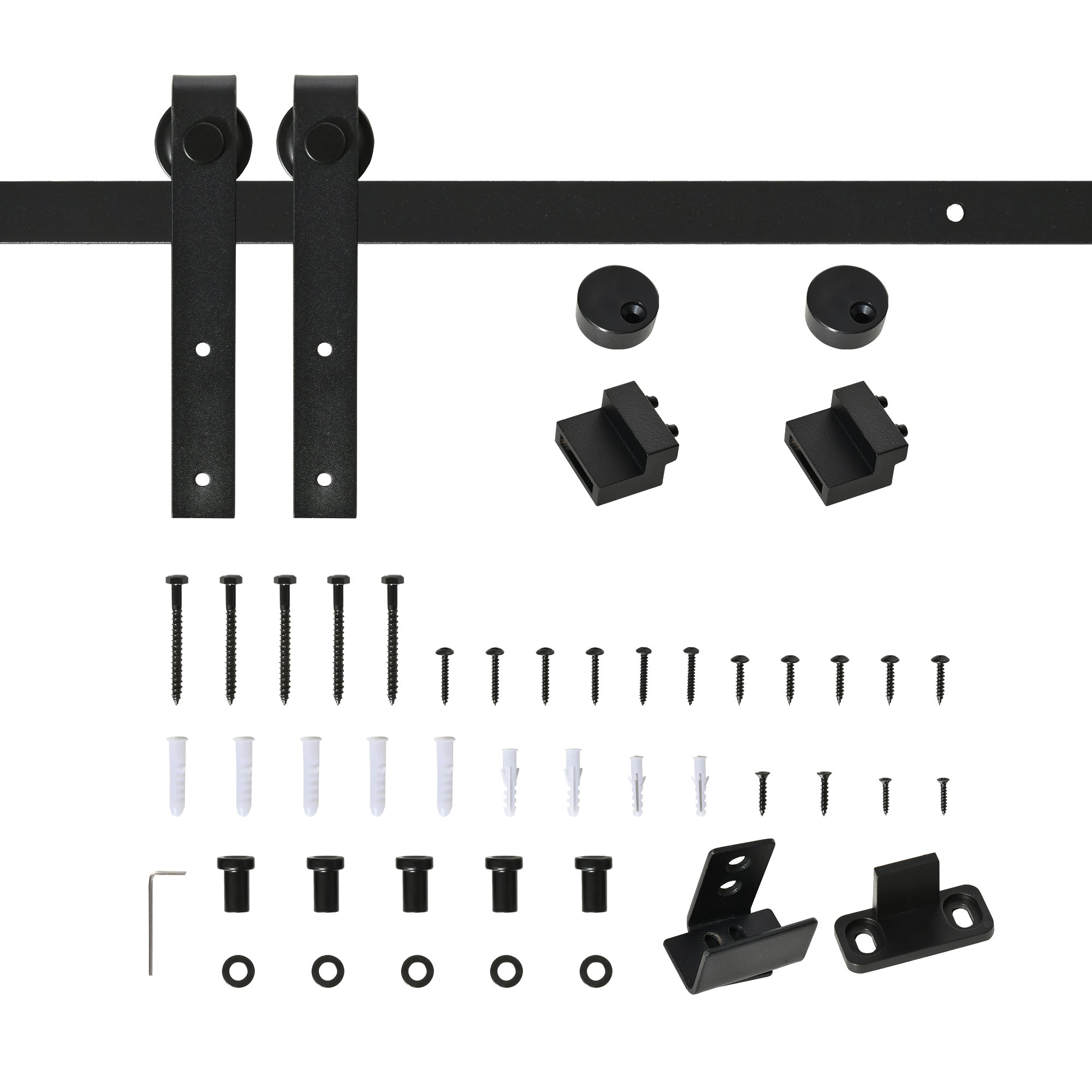 6FT Mini Barn Door Hardware Kit, Sliding Barn Door Cabinet Hardware Kit for 19.7" Wide Door, Black
