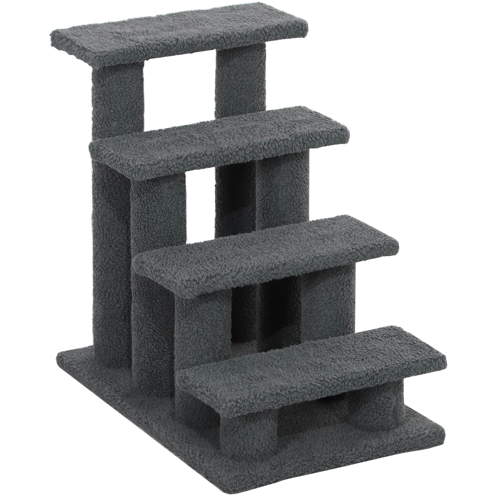 23.5" 4 Tier Pet Stairs Dog Cat Step Scratch Post Furniture, Dark Grey