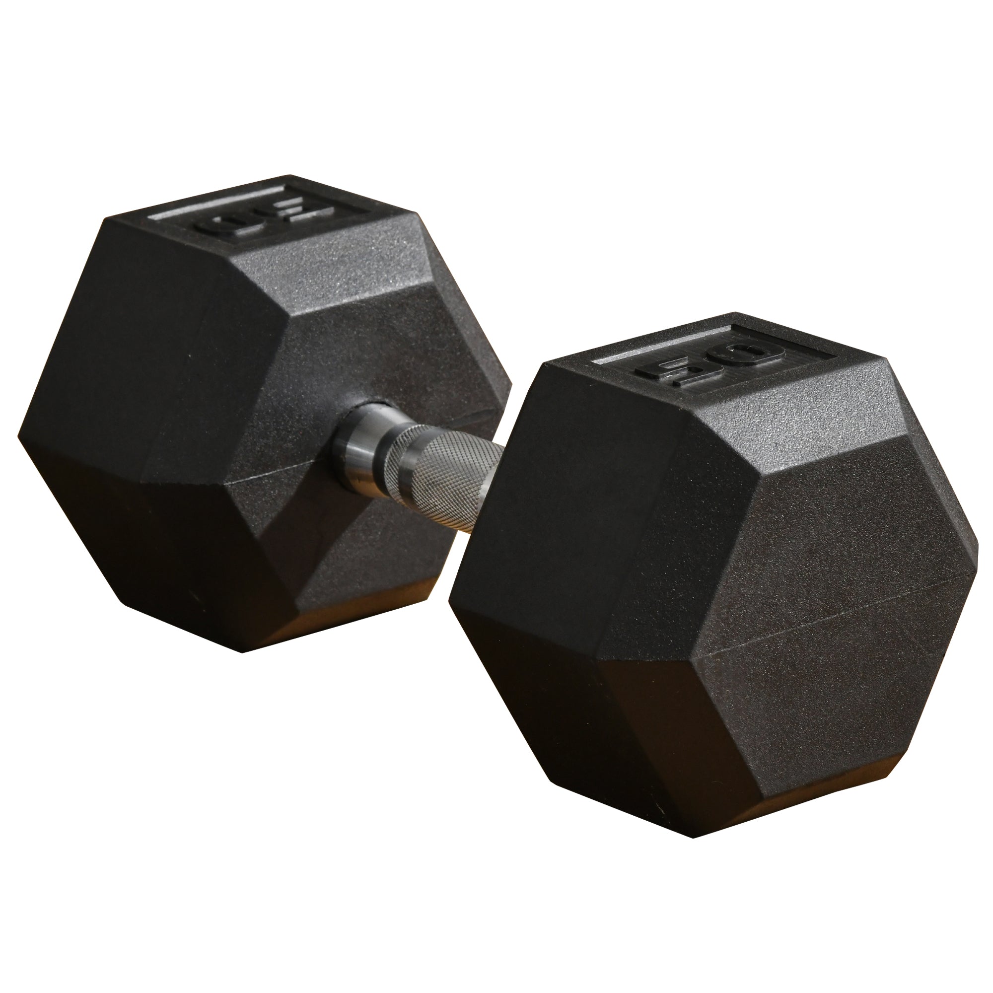 Soozier 50lbs Rubber Hex Dumbbells Weight Dumbbell Hand Weight Barbell for Body Fitness Training for Home Office Gym, Black