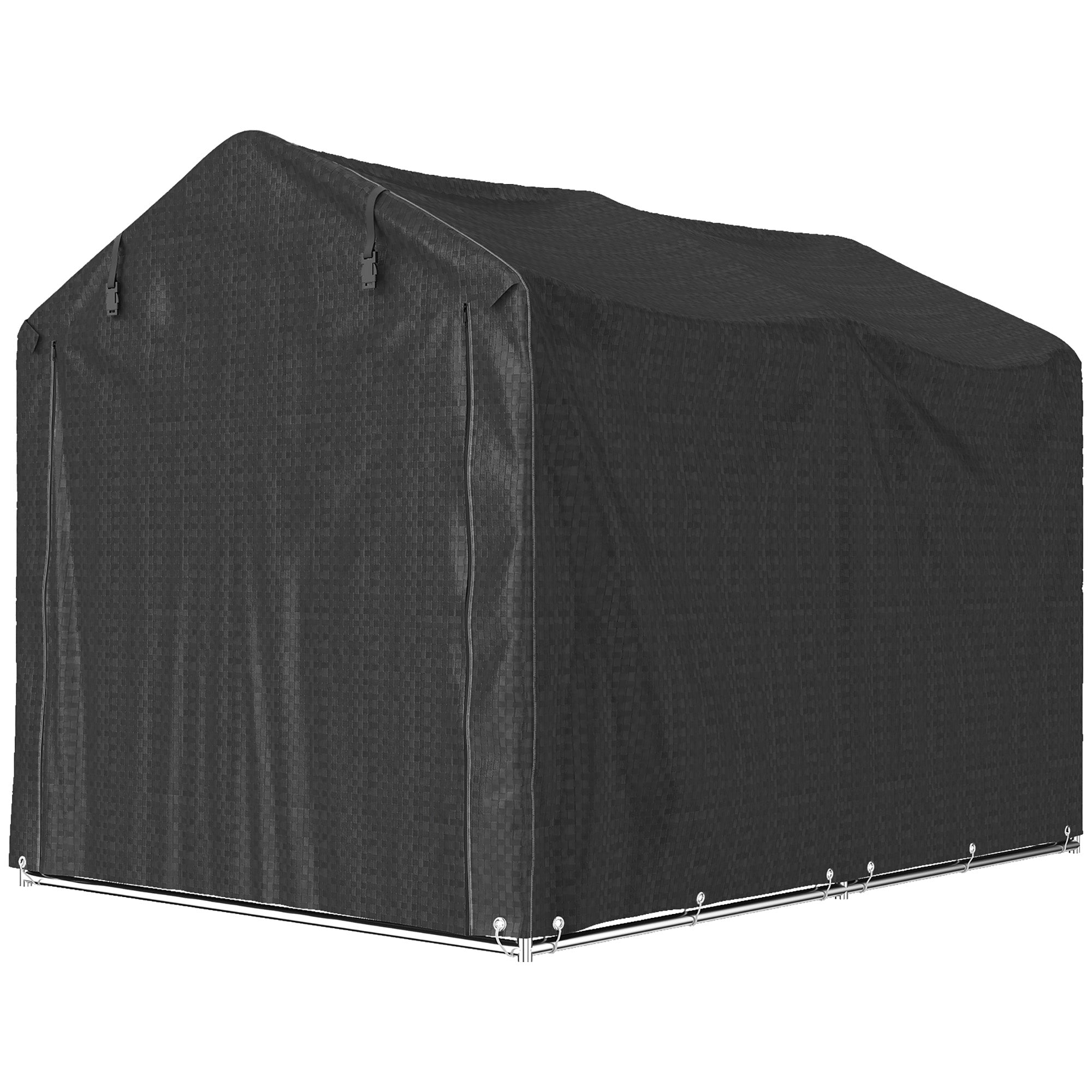 Outdoor Storage Shed, UV Resistant Bike Tent with Roll-up Zipper Door, Portable Shed for Bike, Motorcycle, Black