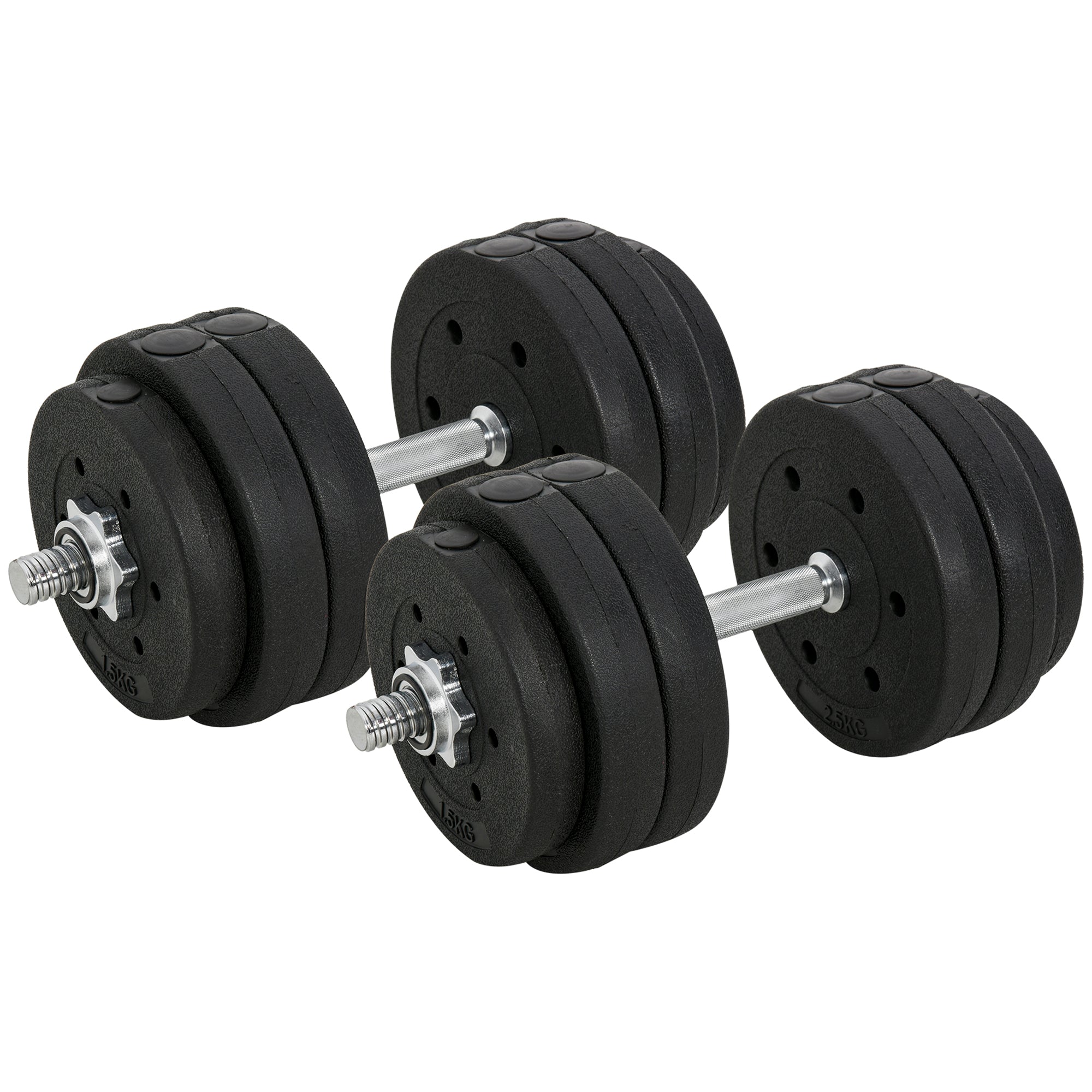 Soozier 66 lbs Adjustable Dumbbells Weight Set Dumbbell Hand Weight Barbell for Body Fitness Lifting Training for Home Office Gym, Black