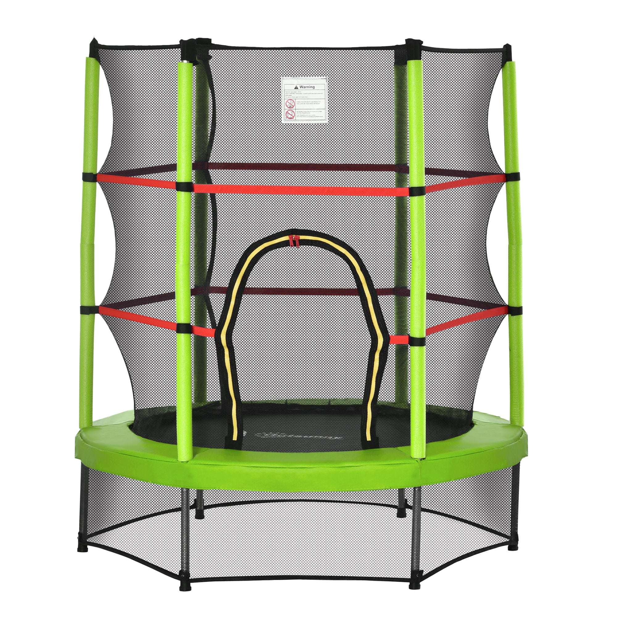 55" Kids Trampoline with Enclosure Net for Indoor/Outdoor, Trampoline for Boys and Girls Age 3-6 Years, Green
