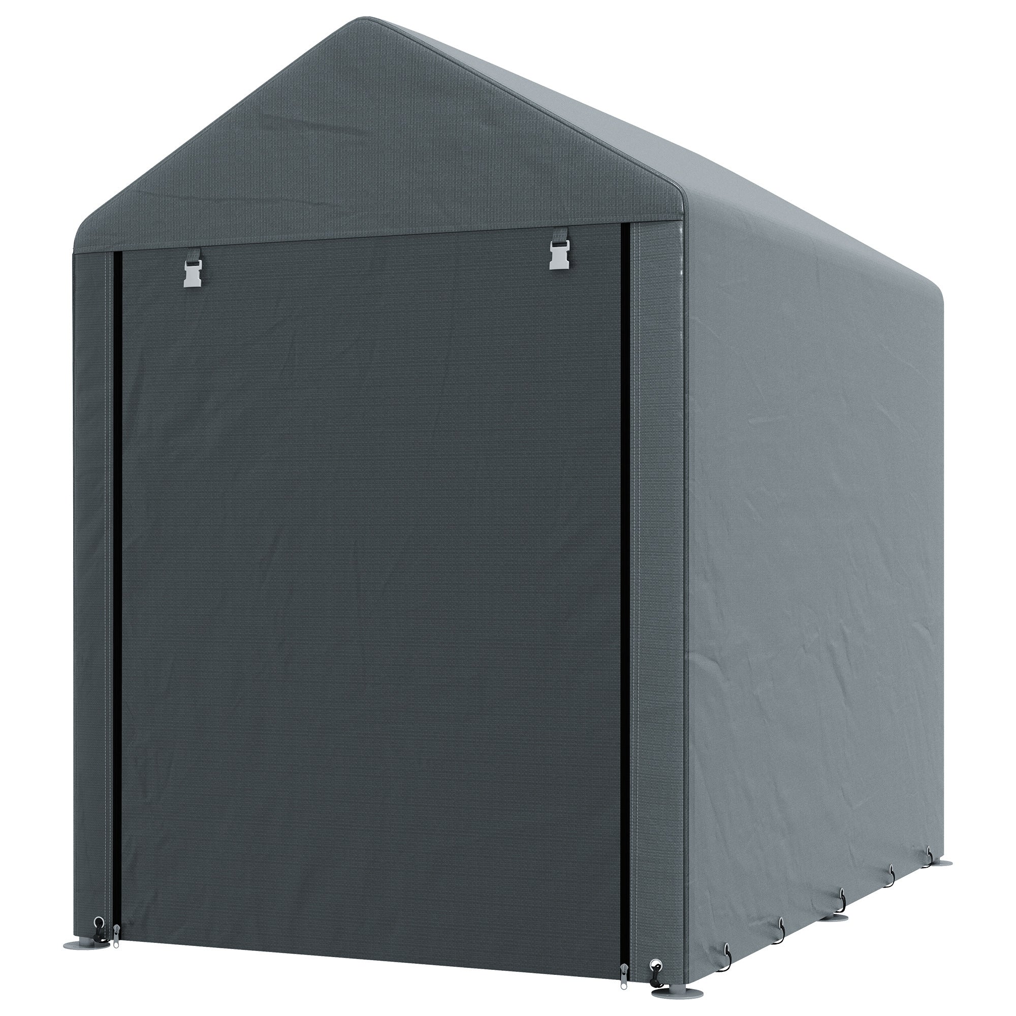 4 x 6ft Outdoor Storage Shed Tent, Portable Shed with Roll-up Door for Motorcycle, Bike, Garden Tools