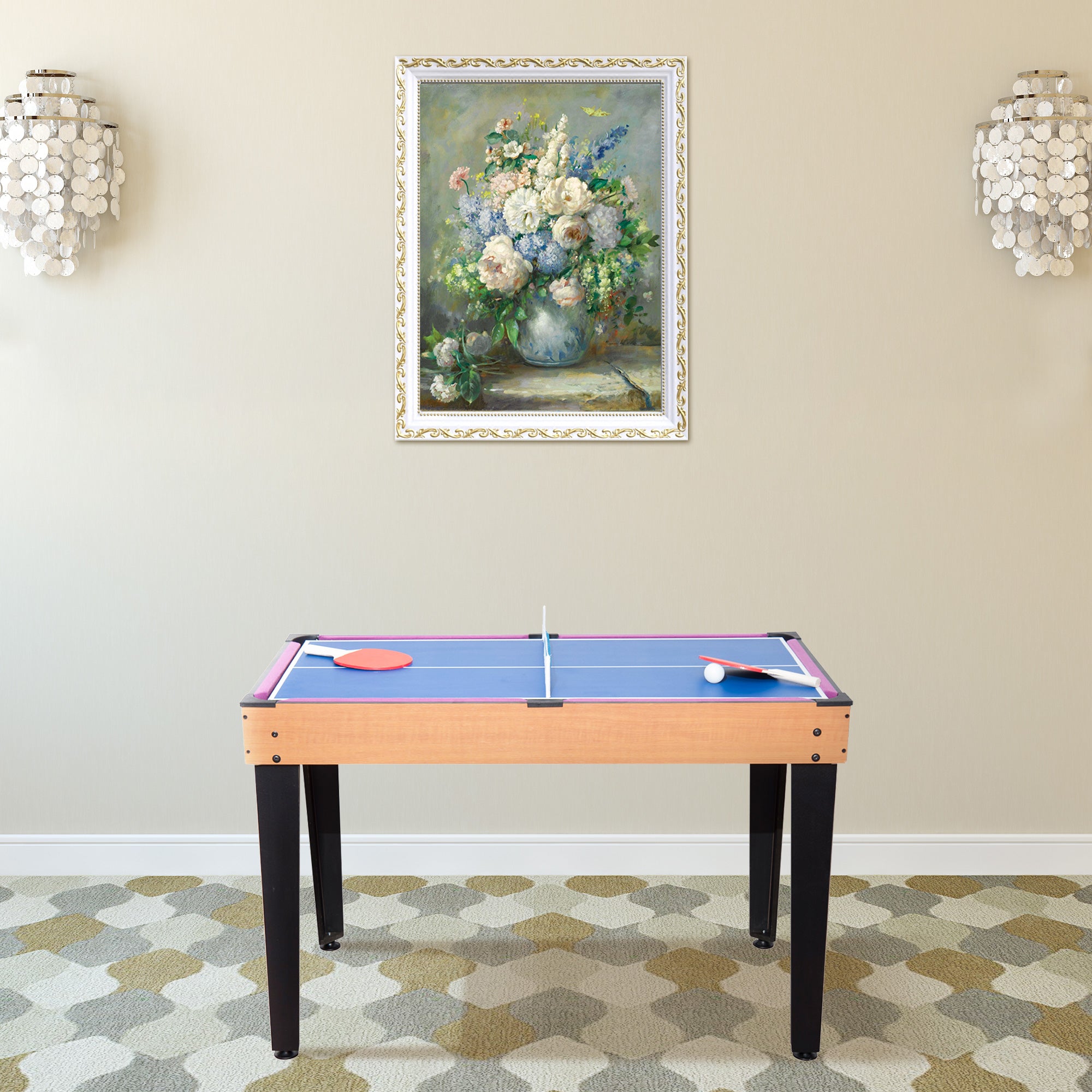 Soozier 3 in 1 Multi-use Mini Games Table Tennis Billiard Pool Air Hockey Set with All Accessories