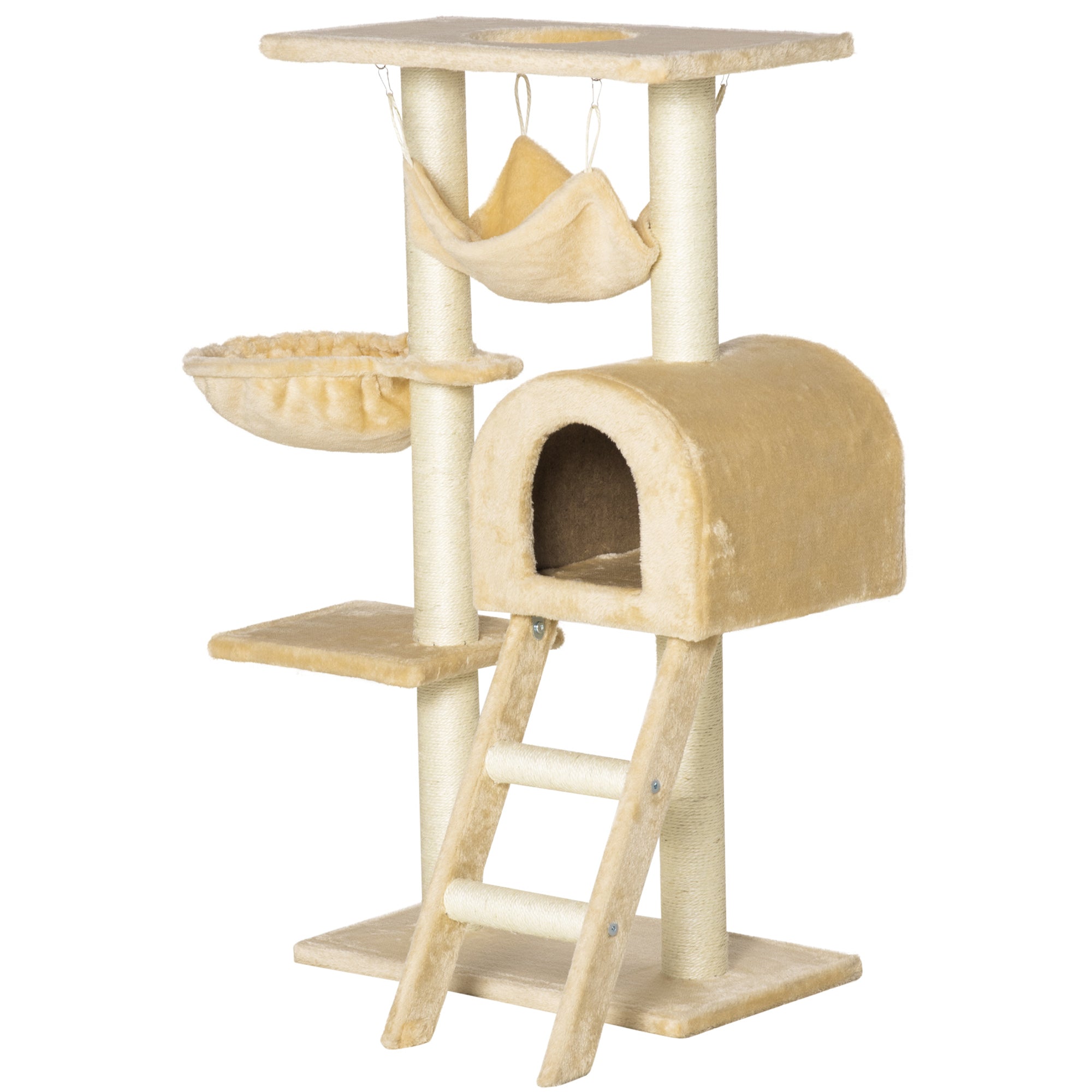 39" Deluxe Cat Tree Tower Scratching Post Kitten Condo Activity Center Deep Cream