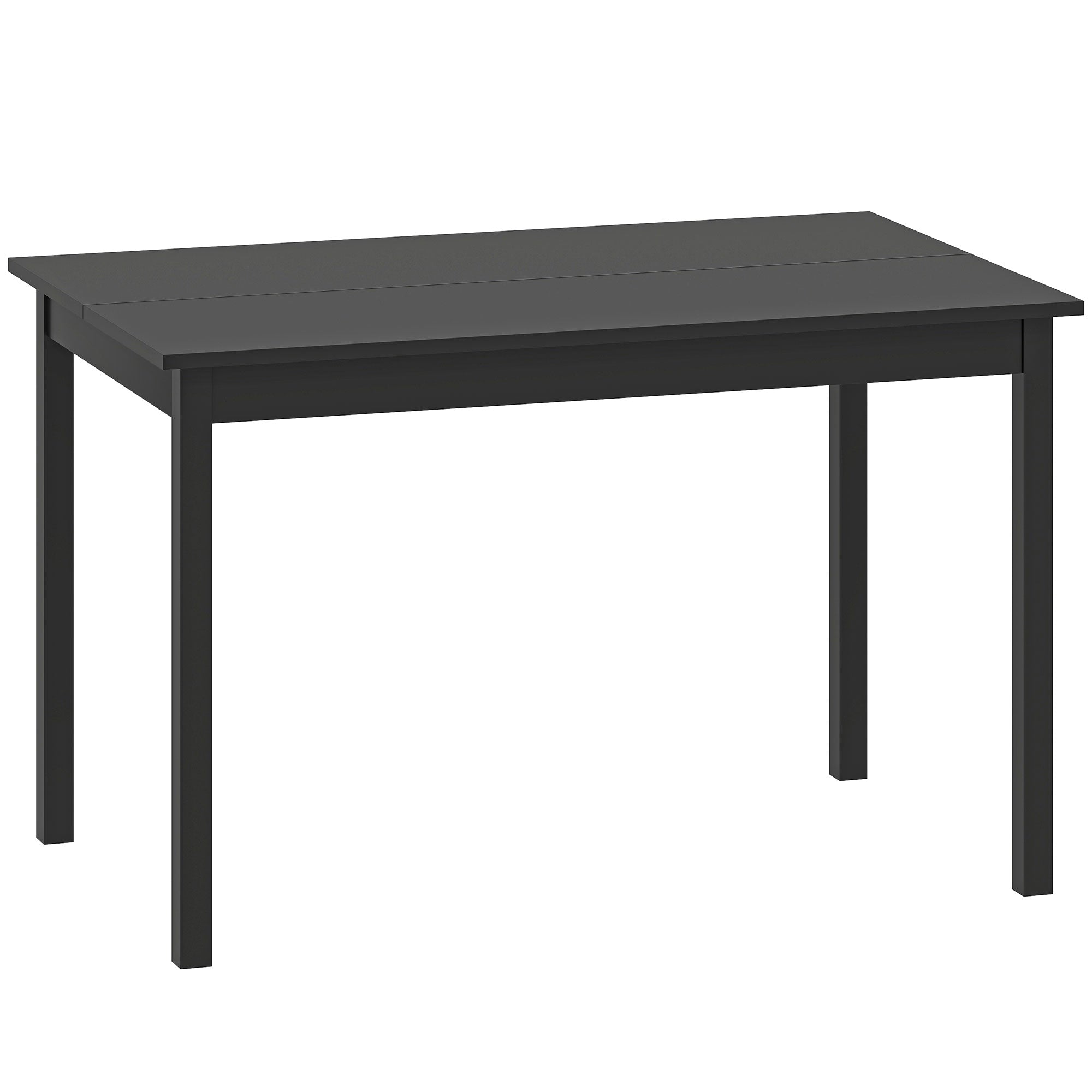 47" x 30" Dining Table, Farmhouse Dining Room Table with Pine Wood Frame, Space Saving Kitchen Table, Black