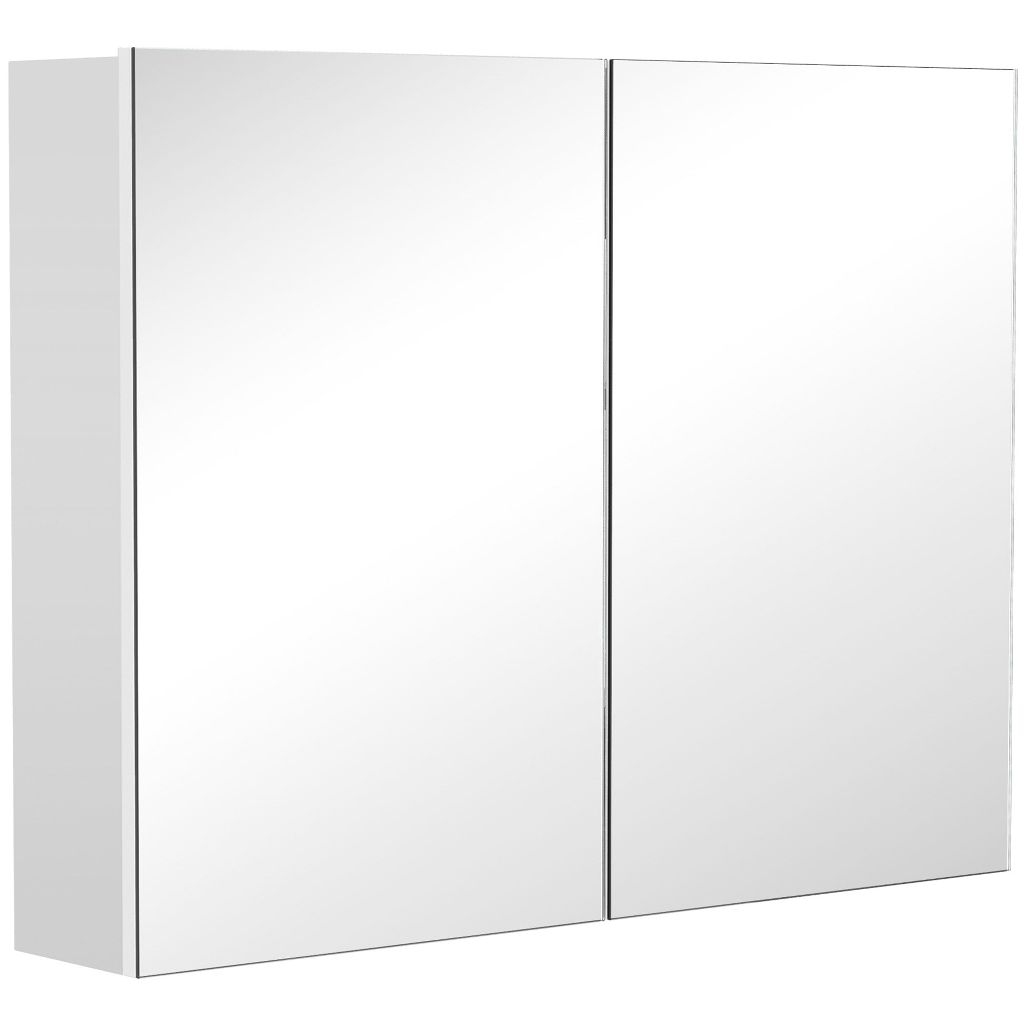 Bathroom Mirror Cabinet, Wall-Mounted Storage Organizer with Double Doors, Adjustable Shelf, Light Lilac
