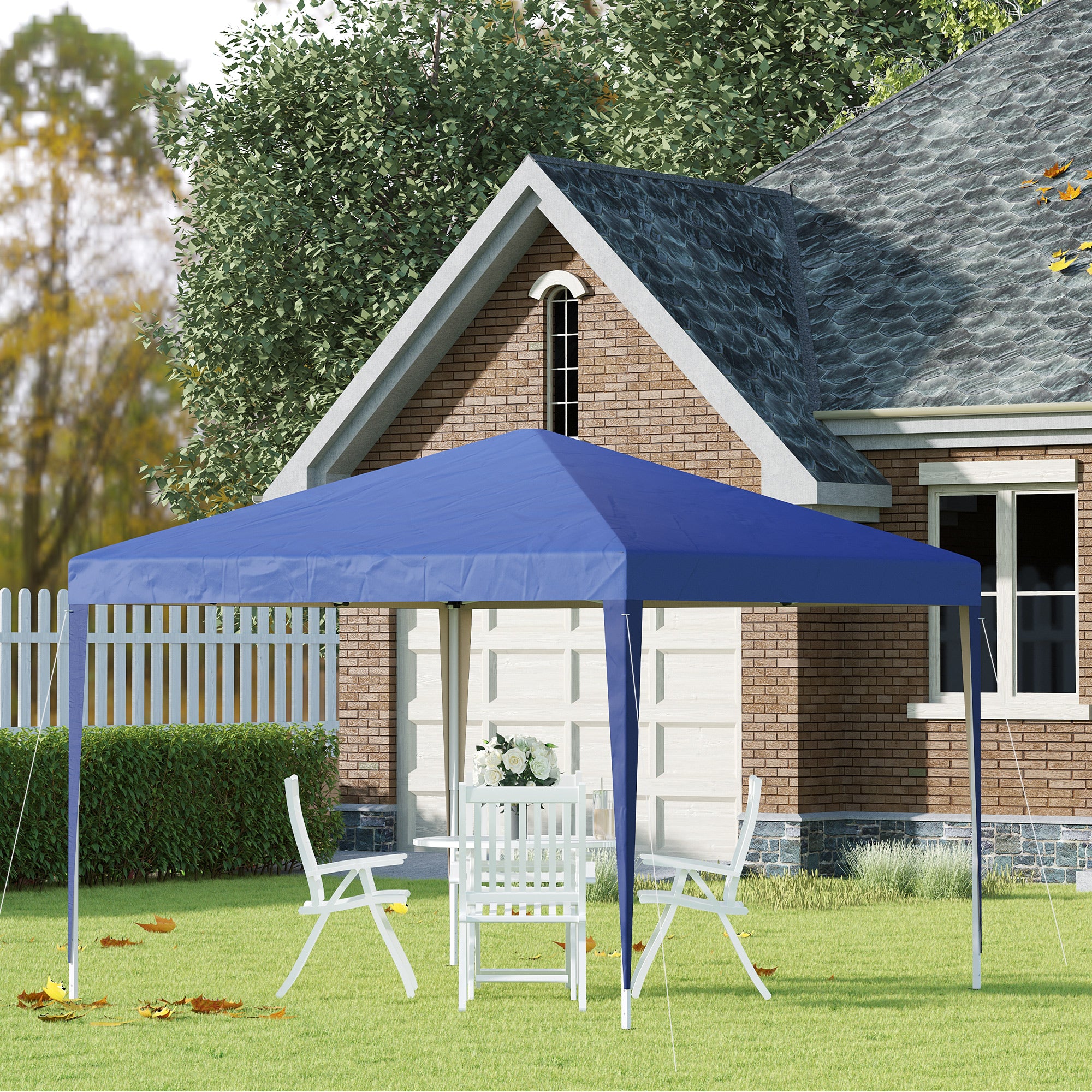10 x 10ft Folding Pop Up Tent Outdoor Gazebo Canopy with Carrying Bag, Blue