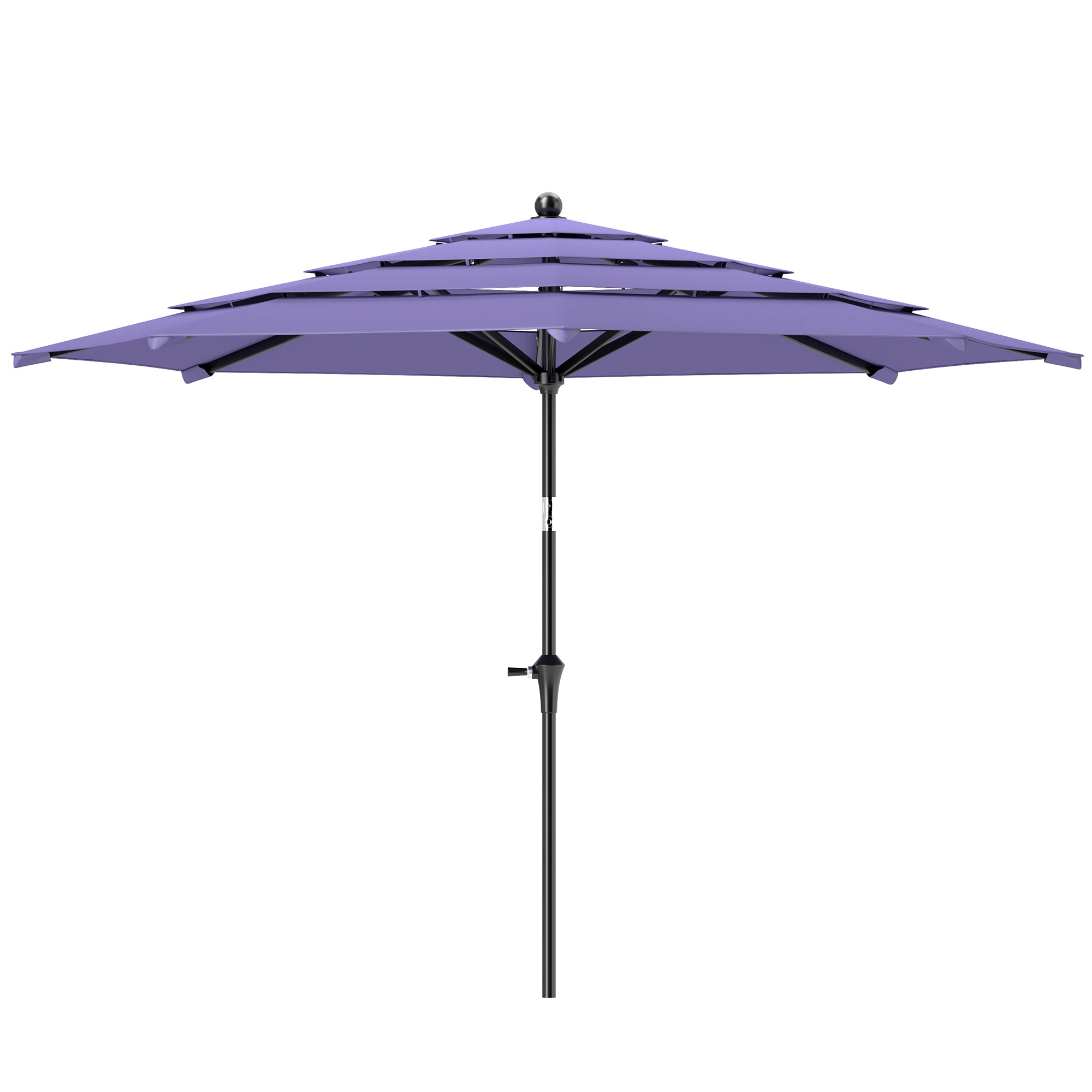 10.7FT Patio Umbrella with 8 Ribs, Crank, Push Button Tilt, Air Vents, for Backyard, Deck and Lawn, Purple