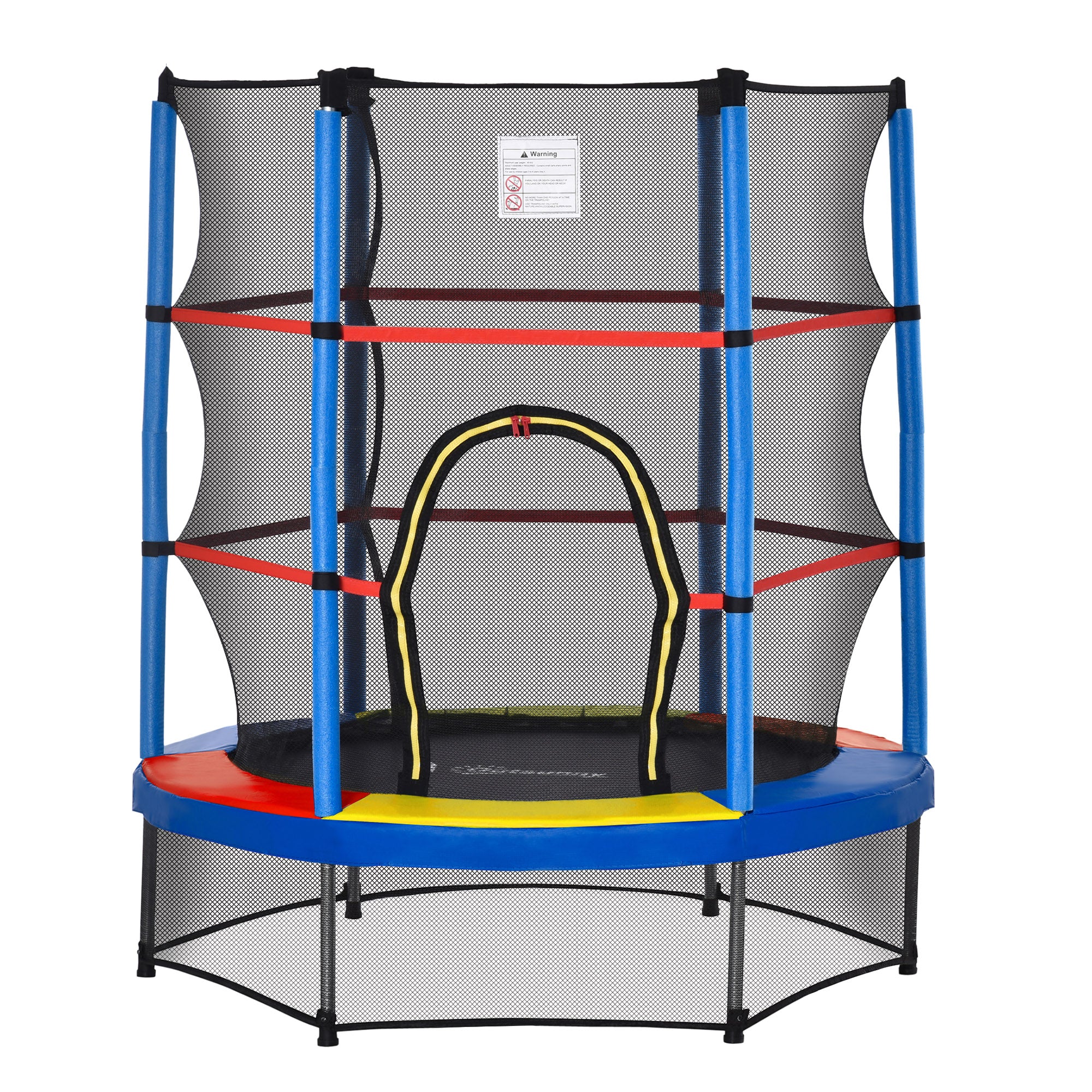 55" Kids Trampoline with Enclosure Net for Indoor/Outdoor, Trampoline for Boys and Girls Age 3-6 Years, Multi-Coloured