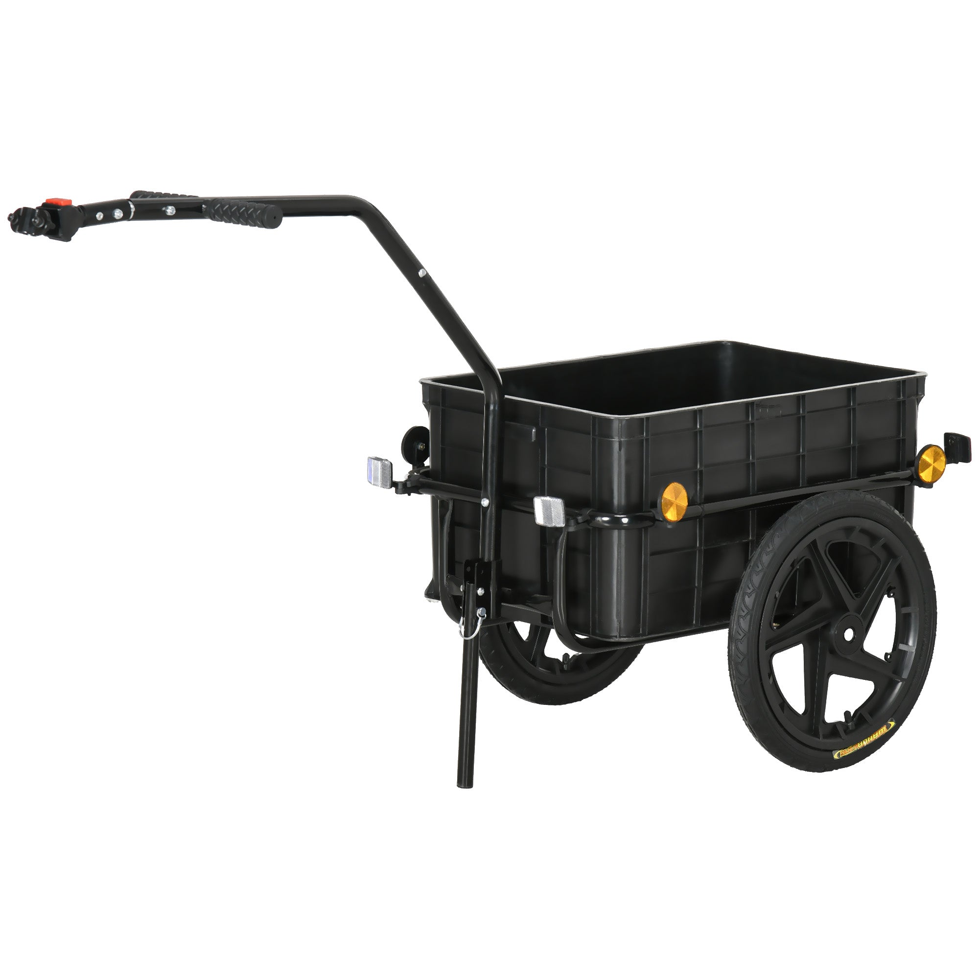 Aosom Multi-Functional Bike Trailer Steel Large Bike Luggage Cart Carrier Grey