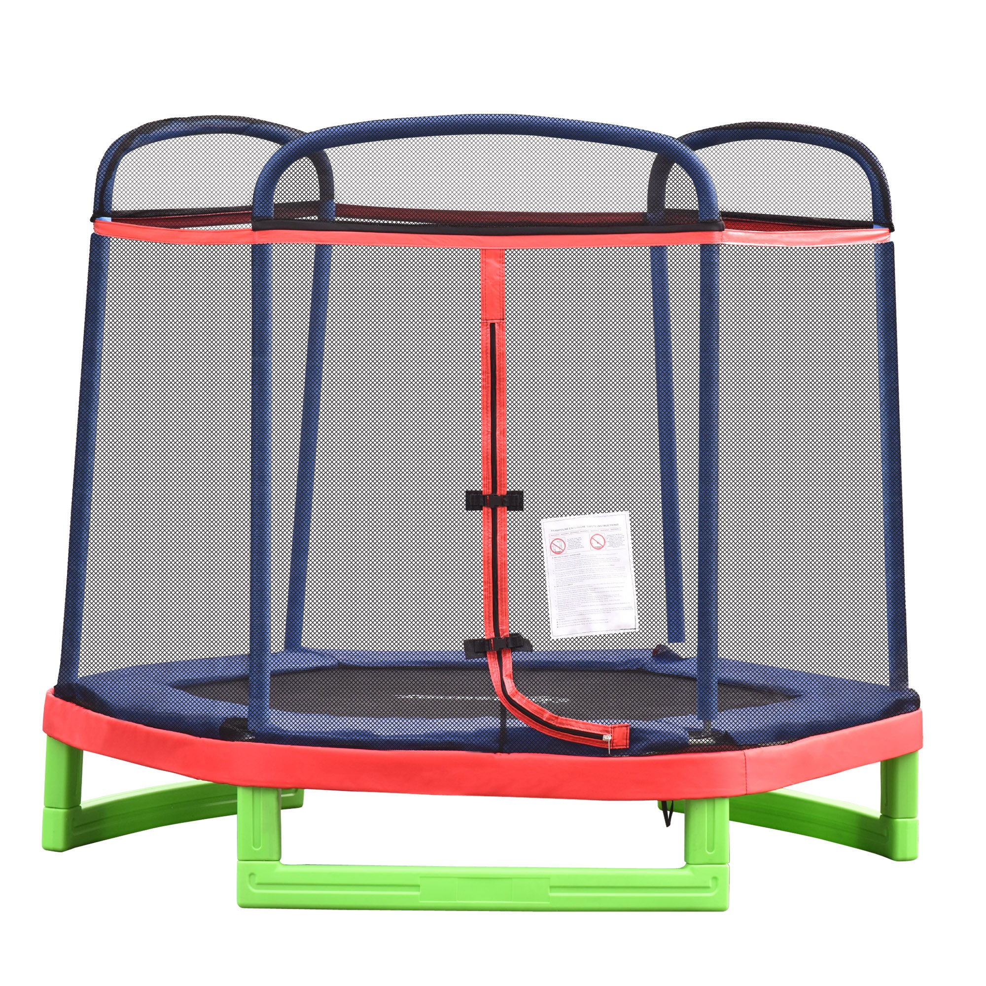 84.75" Kids Trampoline 7 FT Indoor Outdoor Trampolines with Safety Net Enclosure Built-in Zipper Padded Covering, for Boys and Girls, Red