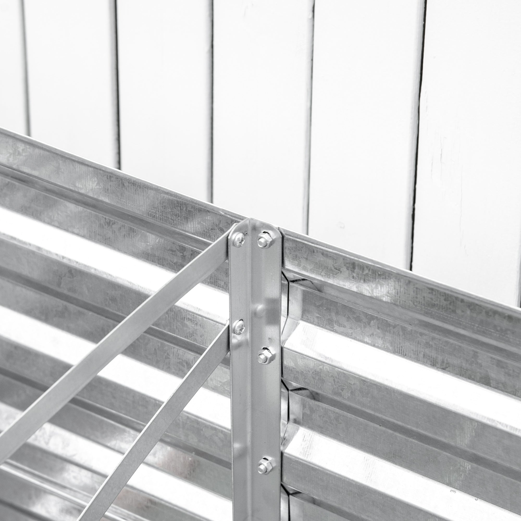 Galvanized Raised Garden Bed, Steel Outdoor Planters with Reinforced Rods, 71'' x 35'' x 23'', Silver
