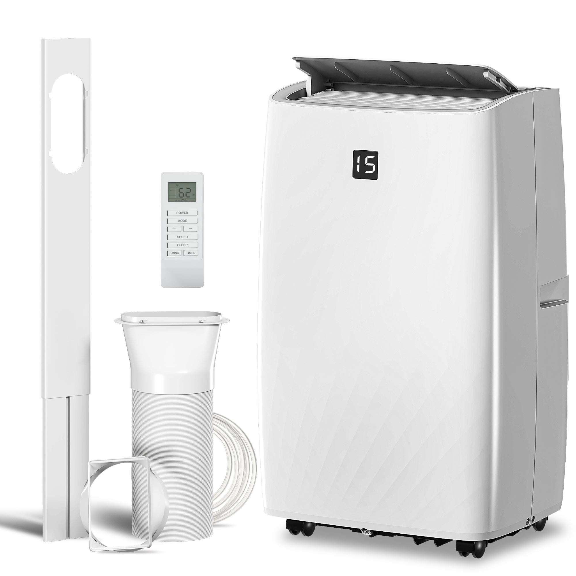 12000 BTU Portable Air Conditioner, AC Unit with Cool, Dehumidifier, Fan, 550 Sq. ft, 24H Timer On Off, Window Kit