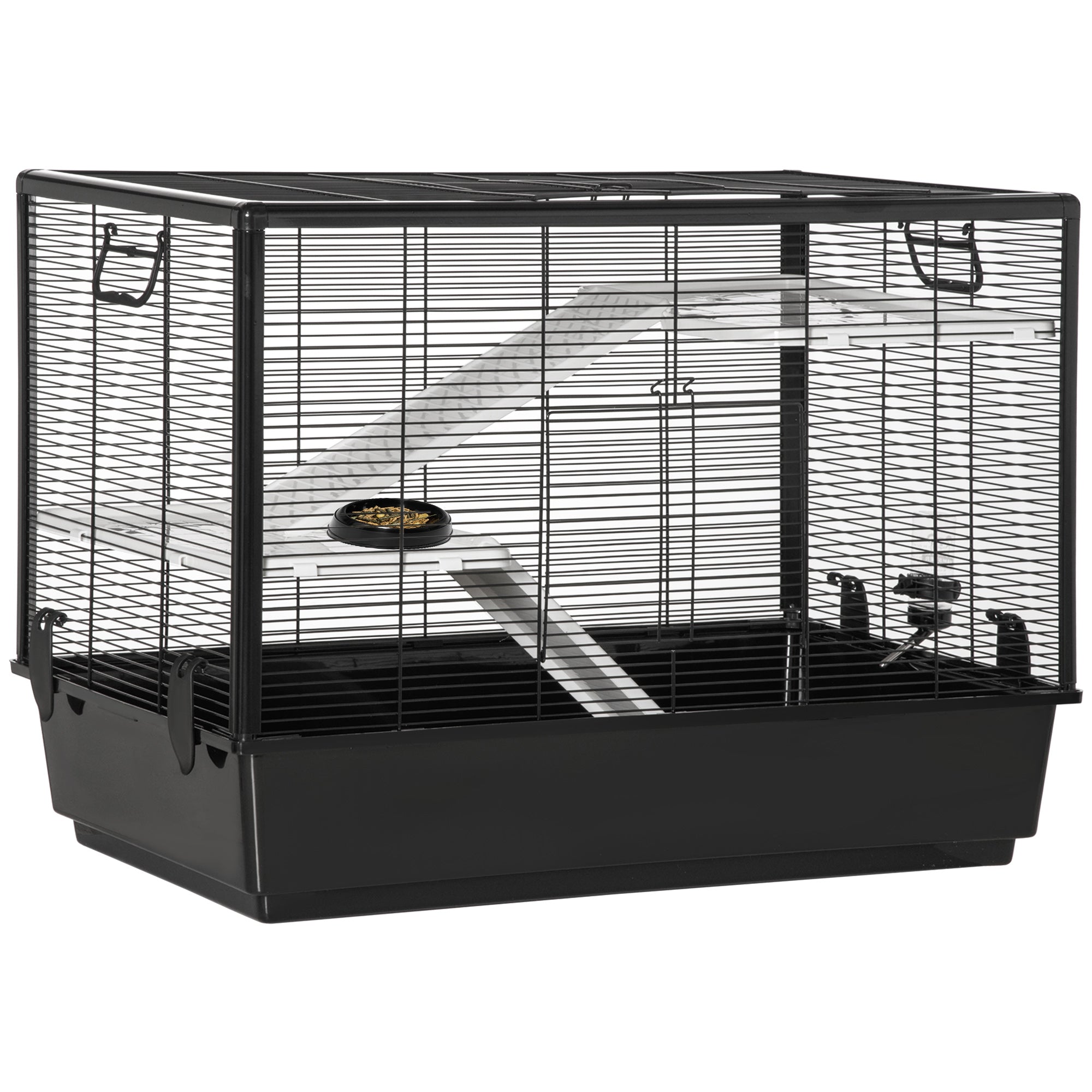 3-tier Hamster Cage, Guinea Pig Cage, Pet Chinchillas Play House Indoor with Accessories Food Dish Water Bottle, Ramps, 31.5"x19"x 23", Black