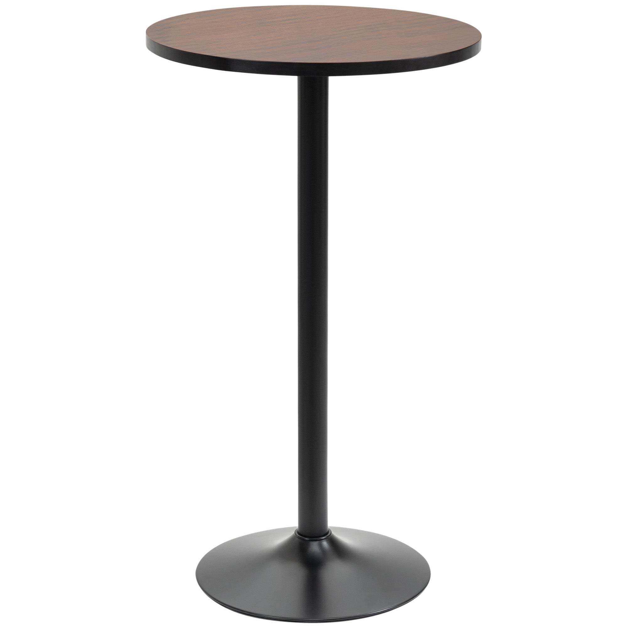 Round Bar Table 41 Inch Height, Industrial High Bistro Table with Metal Base and Elm Wood Top, Bar Height Table for Kitchen, Pub, Breakfast Area