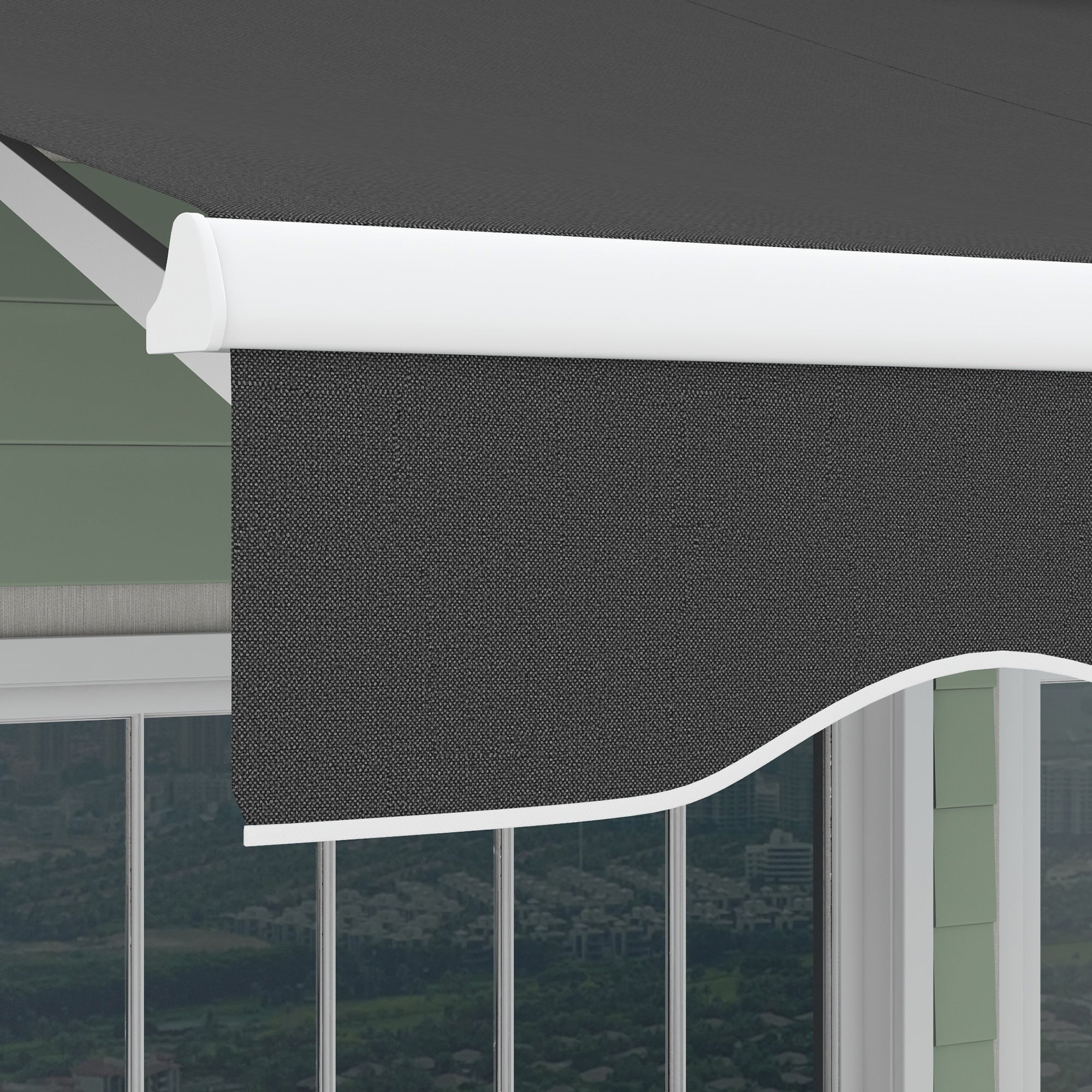 12'x10' Electric Retractable Awning, UV Protection Sun Shade Shelter w/ Remote Controller for Deck Balcony Yard, Grey