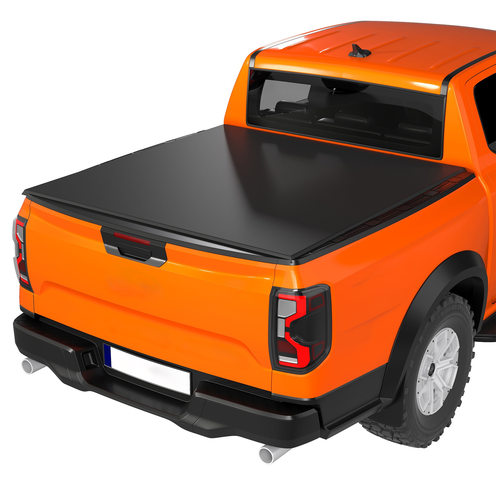 5.8ft Soft Tri-Fold Truck Bed Tonneau Cover for 5.5 ft Bed, Truck Bed Cover with Seal Strip, Black