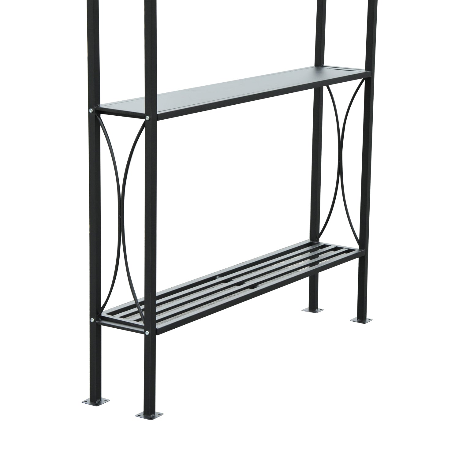 8' x 5' Grill Gazebo Double Tiered Tent Pavilion Grill Canopy Garden Sun Shade with 2-Tires Shelf